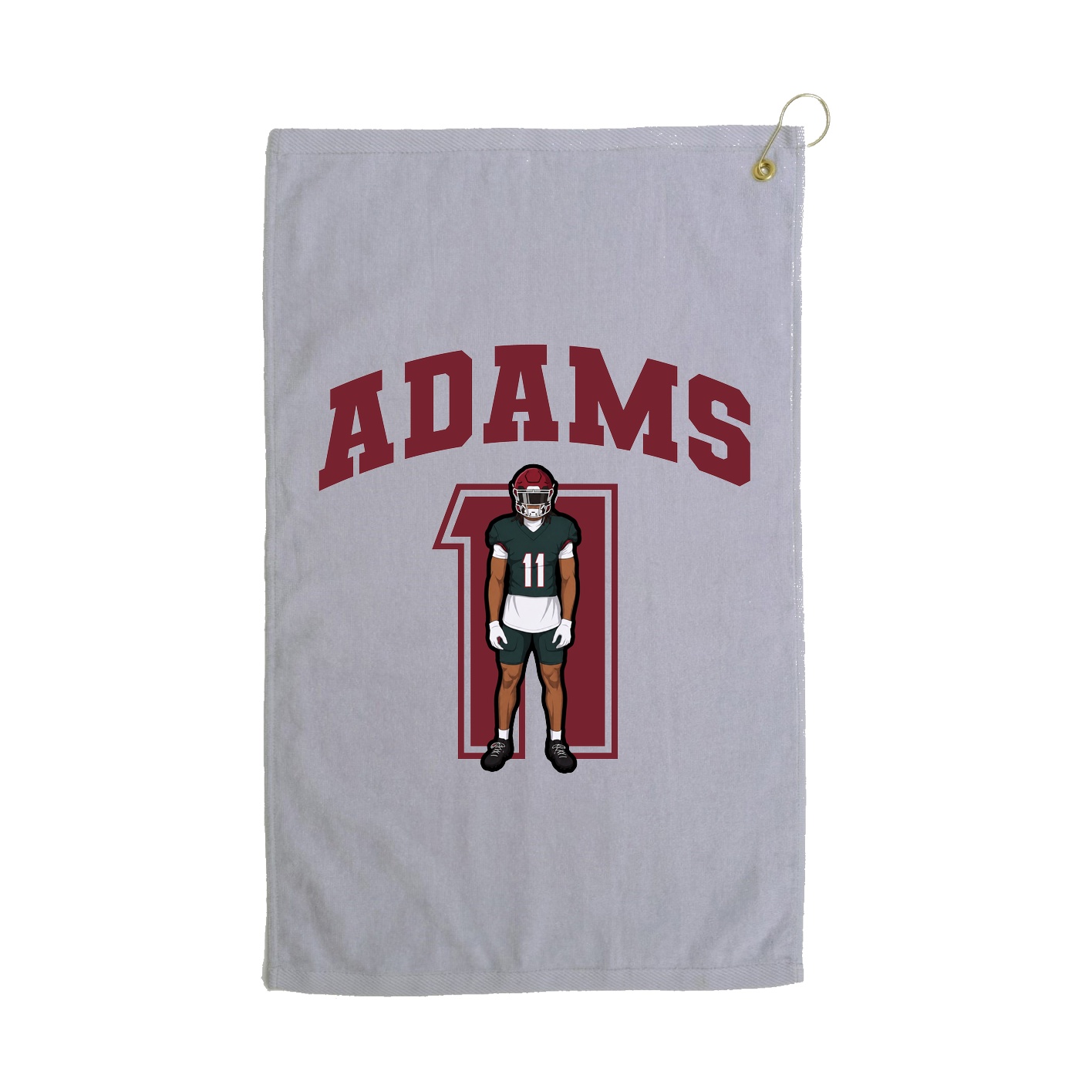 Golf Towel — Number in Grey