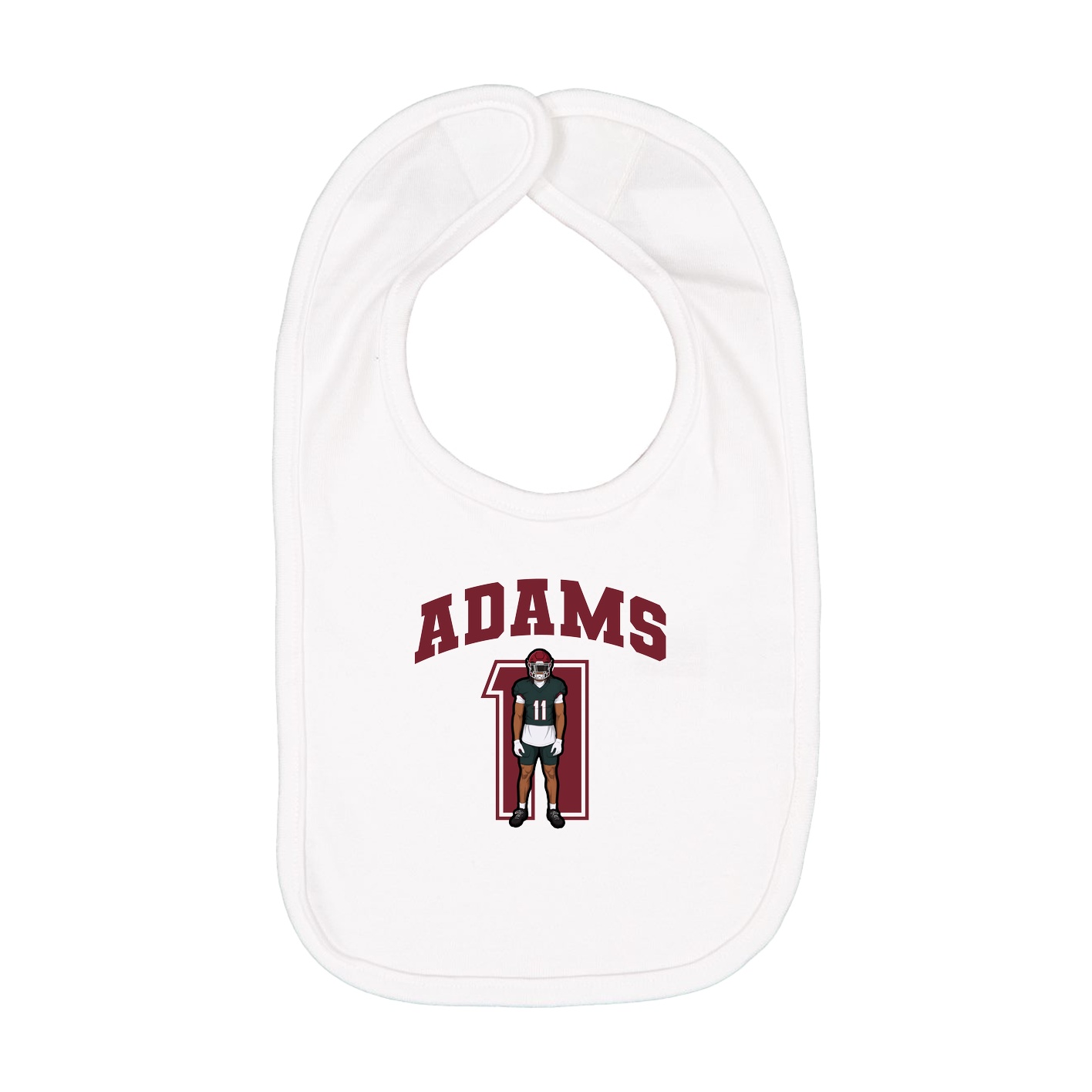 Infant Bib — Number in White