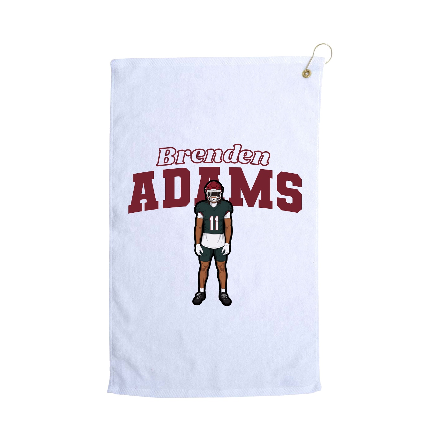 Golf Towel — Name Arch in White