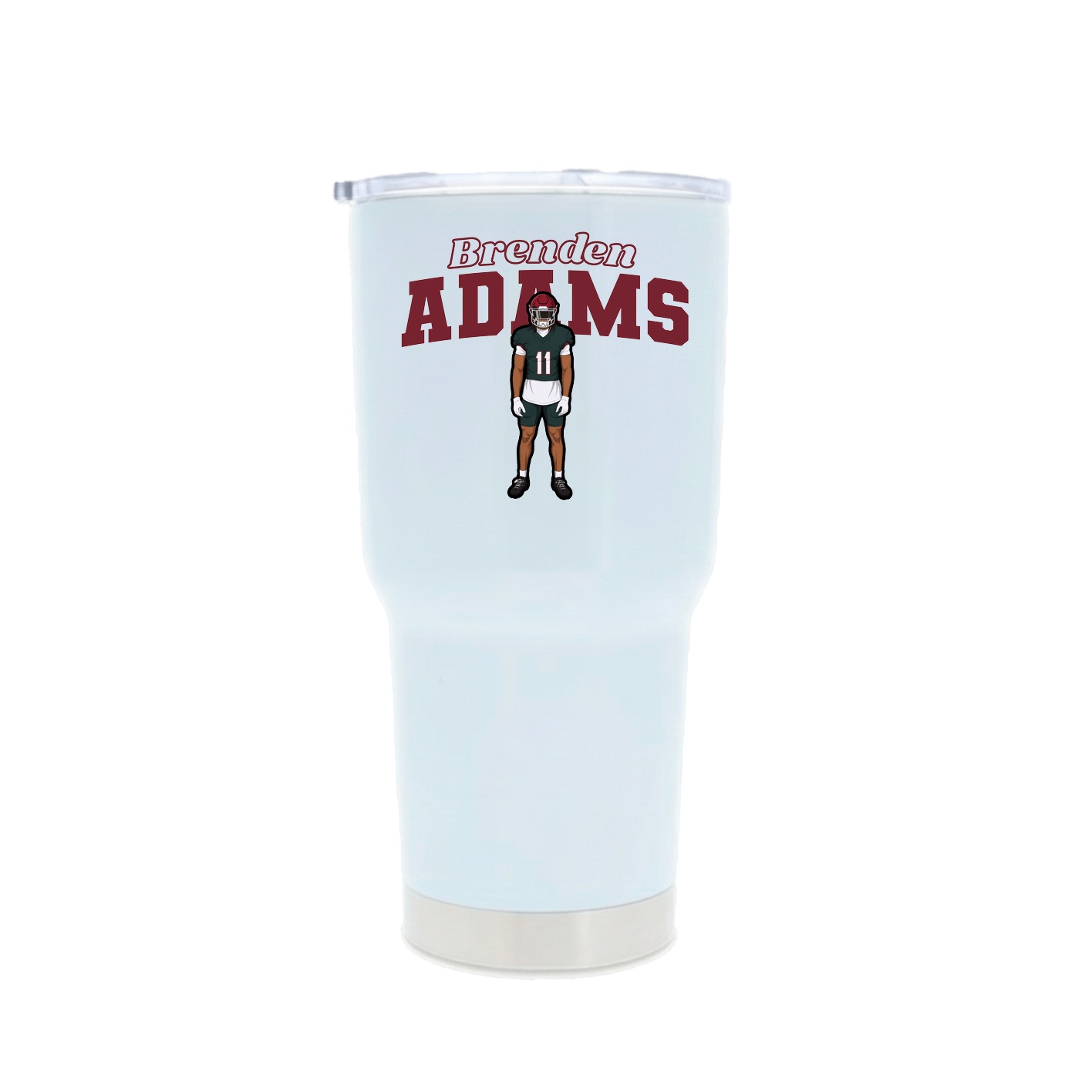 30oz Stainless Steel Tumbler — Name Arch in White