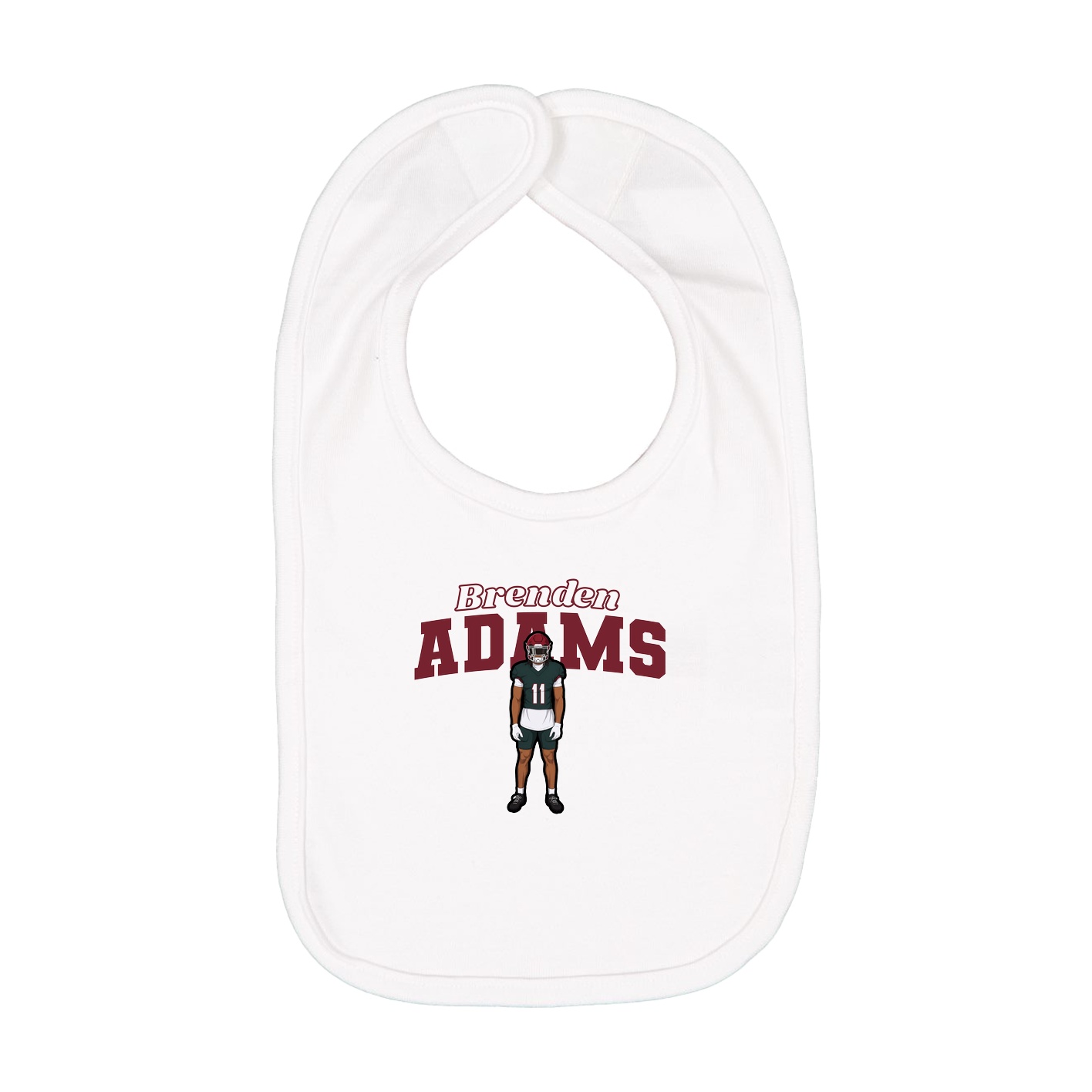 Infant Bib — Name Arch in White