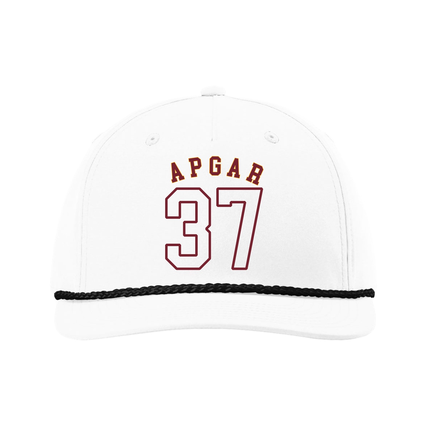 Five-Panel Classic Rope Cap — Shirsey Arch in White