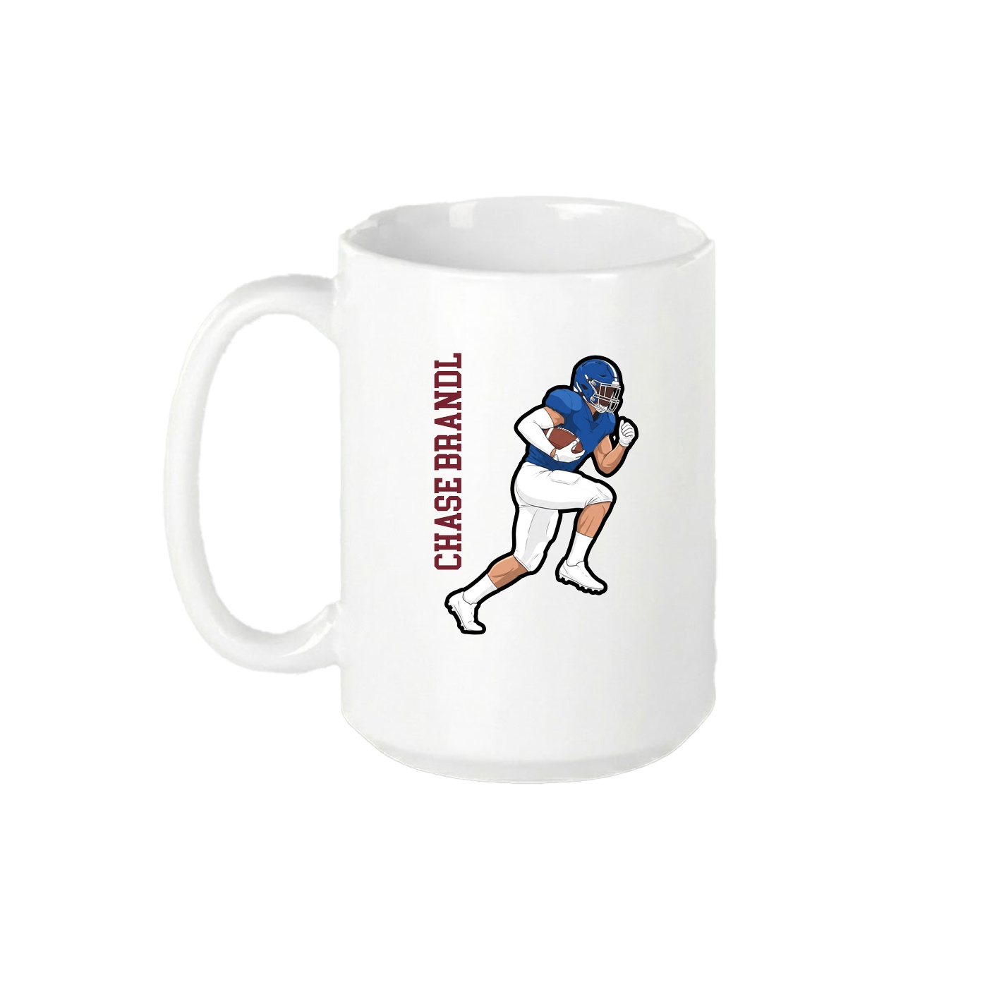 15oz Coffee Mug — Name Vertical in White