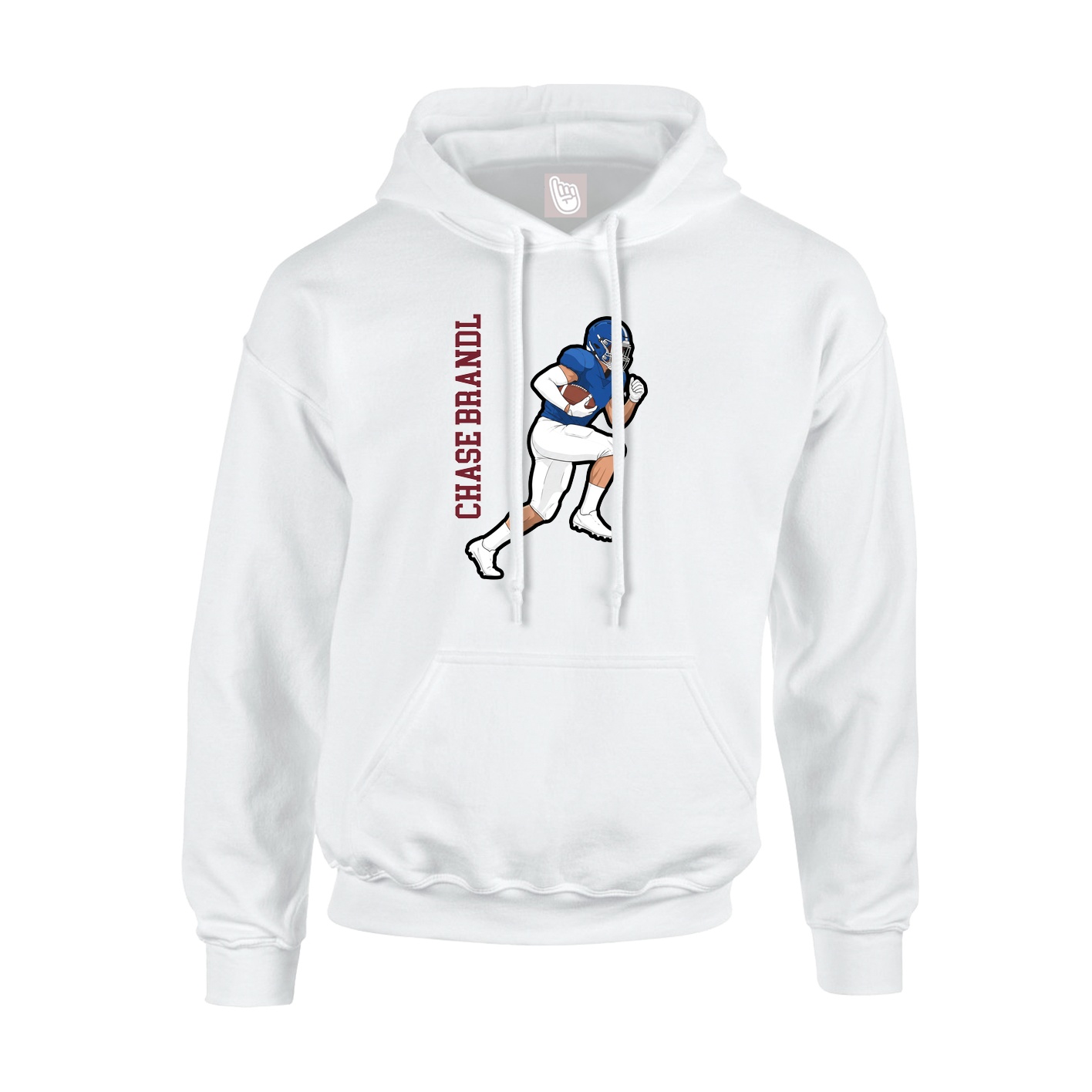 Youth Hoodie — Name Vertical in White
