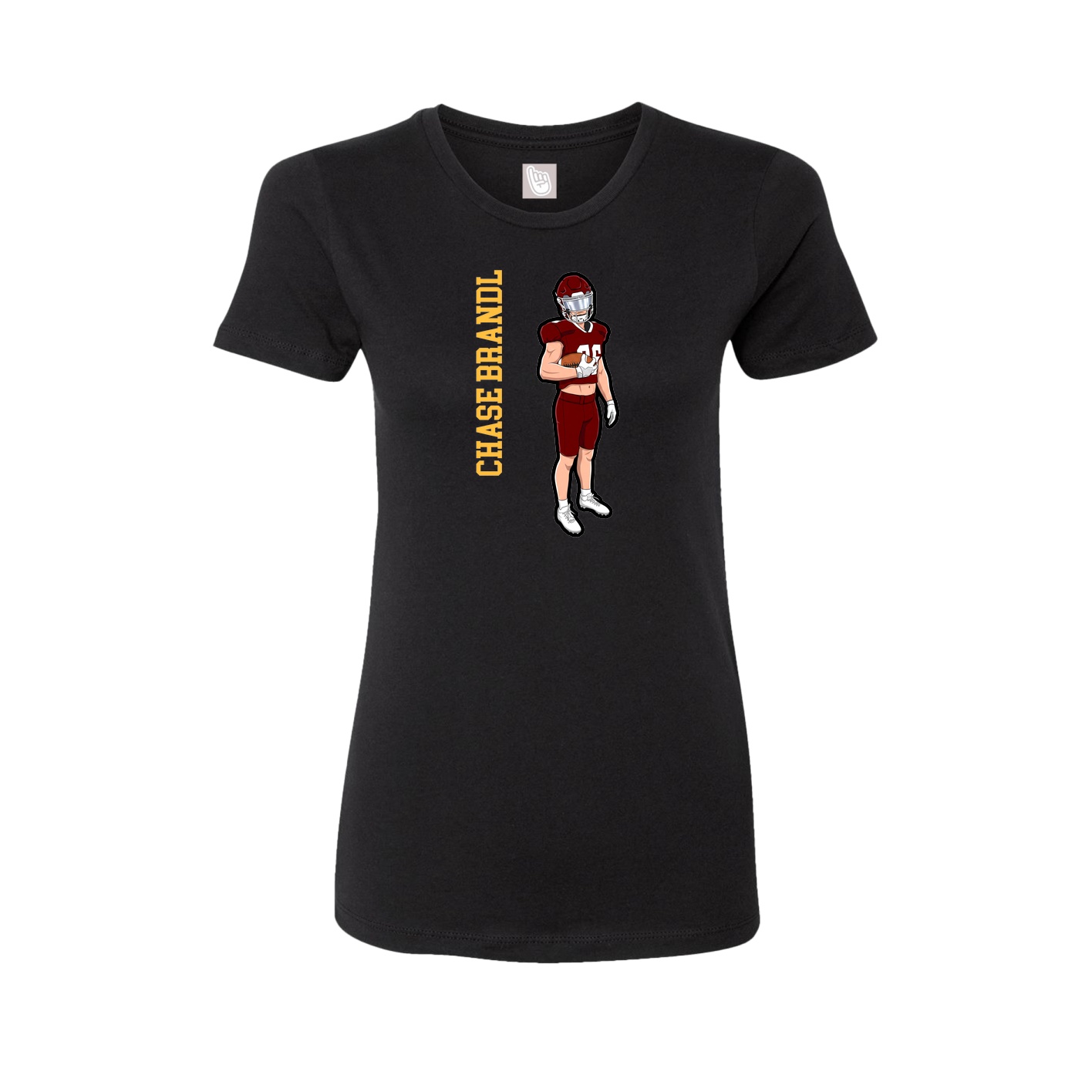Womens Tee — Name Vertical in Black