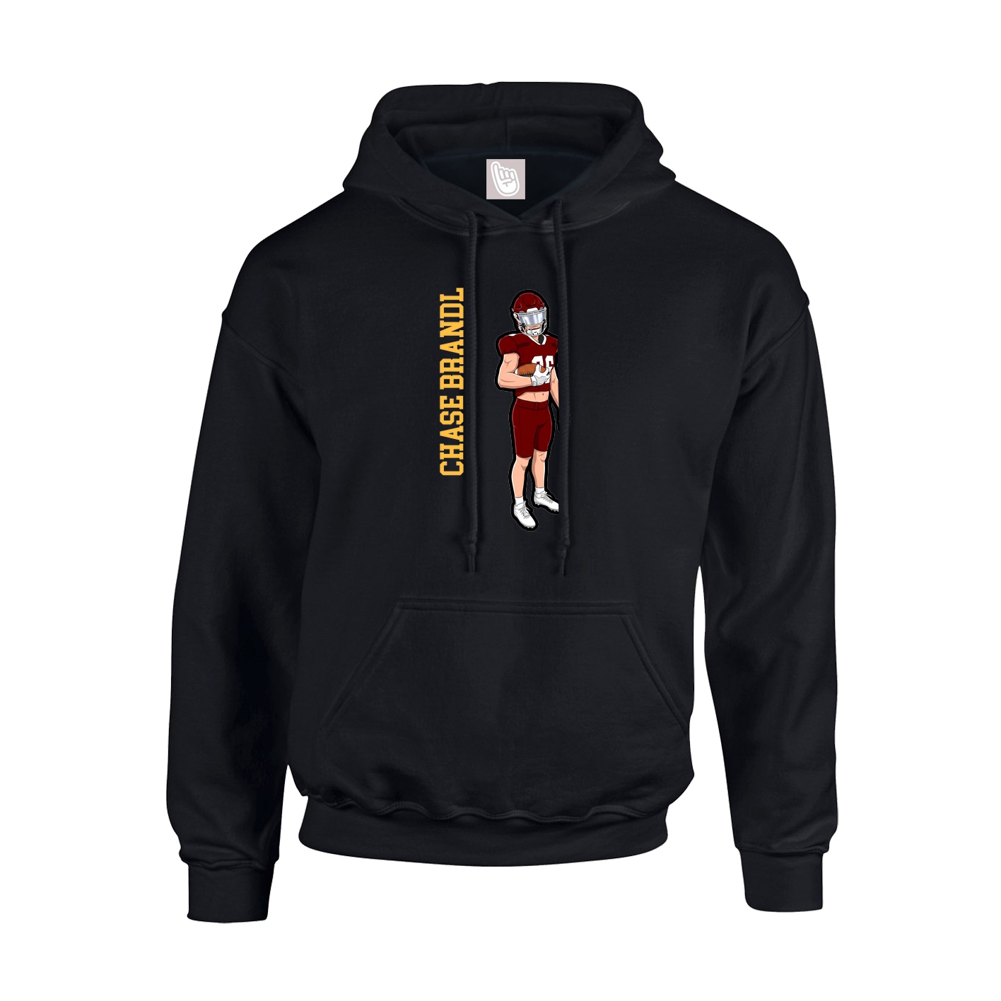 Youth Hoodie — Name Vertical in Black