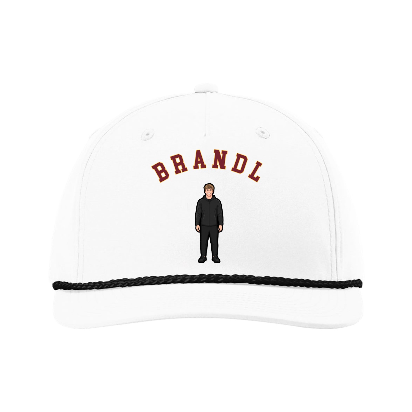 Five-Panel Classic Rope Cap — Shirsey Arch in White