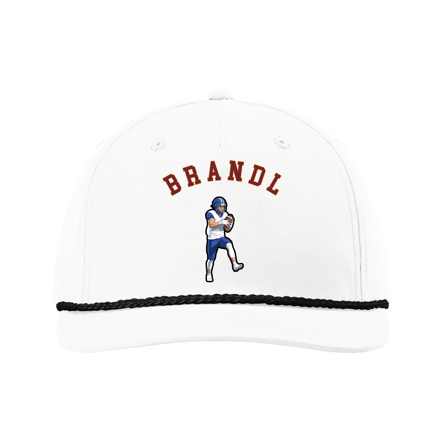 Five-Panel Classic Rope Cap — Shirsey Arch in White
