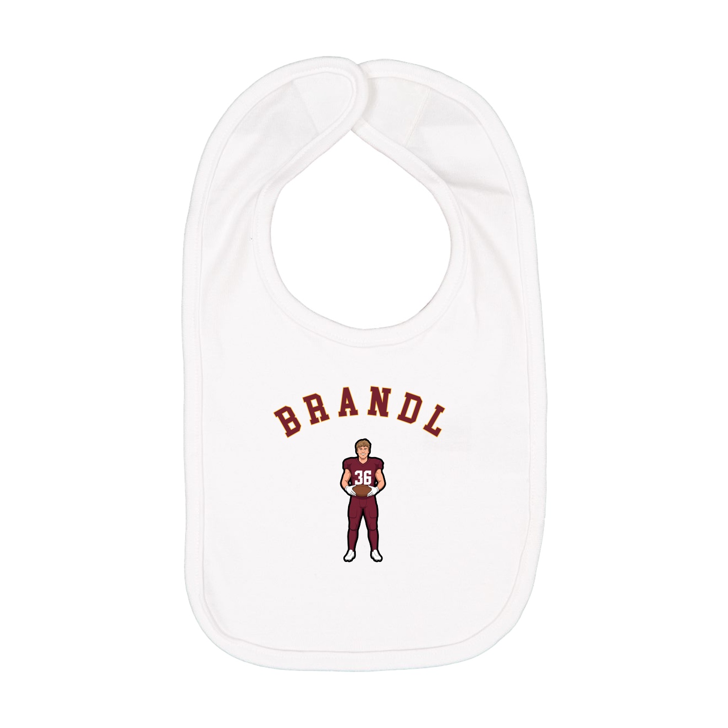 Infant Bib — Shirsey Arch in White