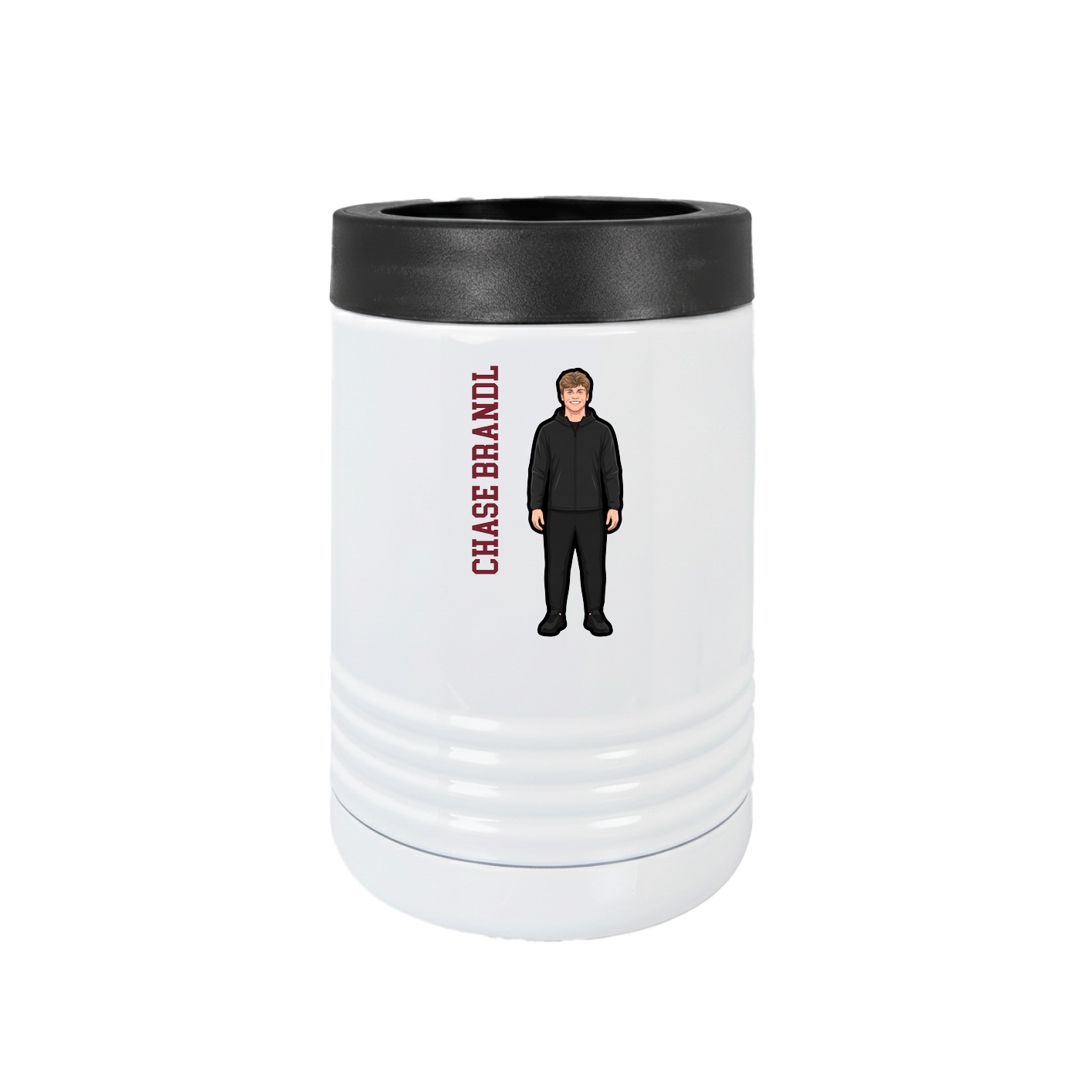 Beverage Holder — Name Vertical in White