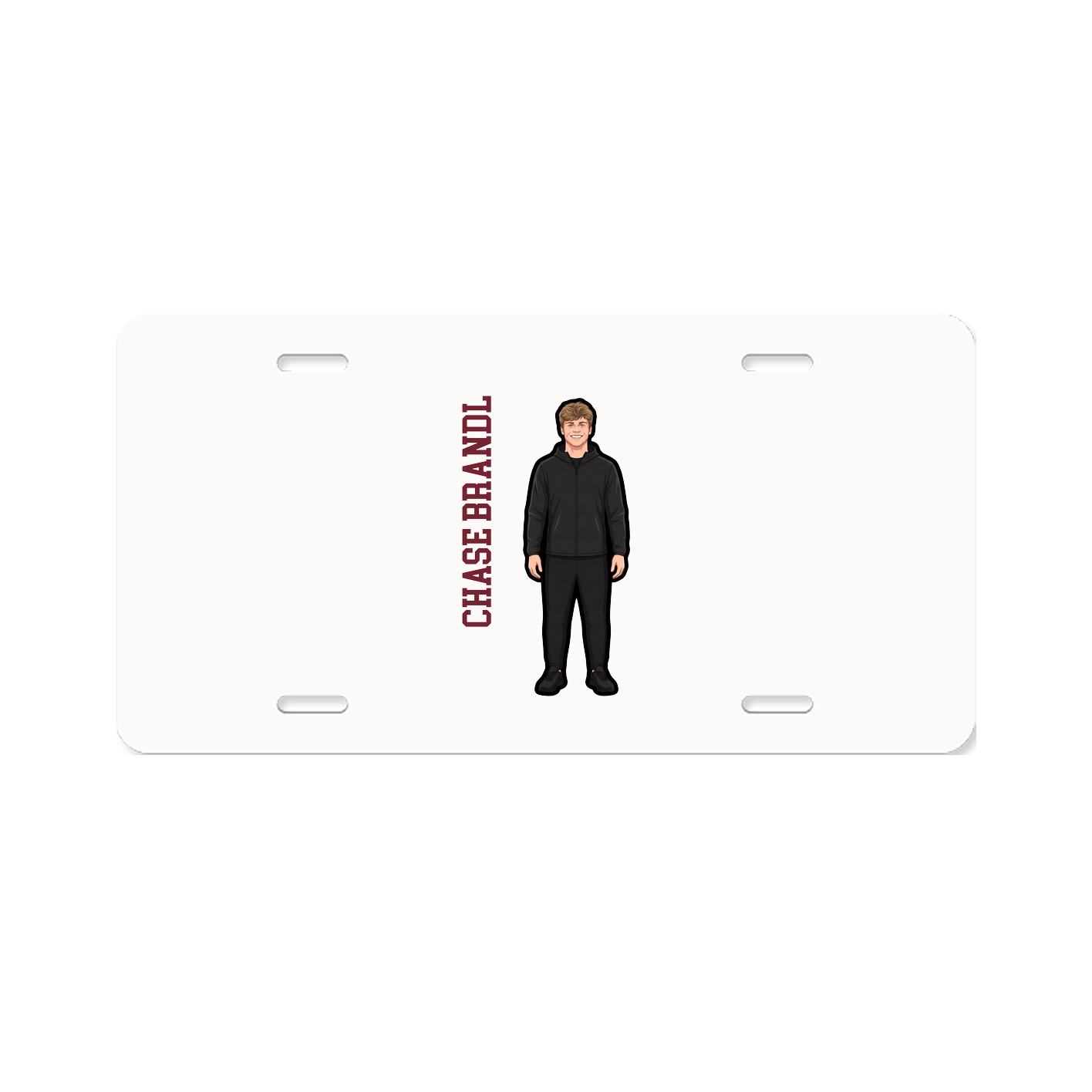 License Plate — Name Vertical in Classic