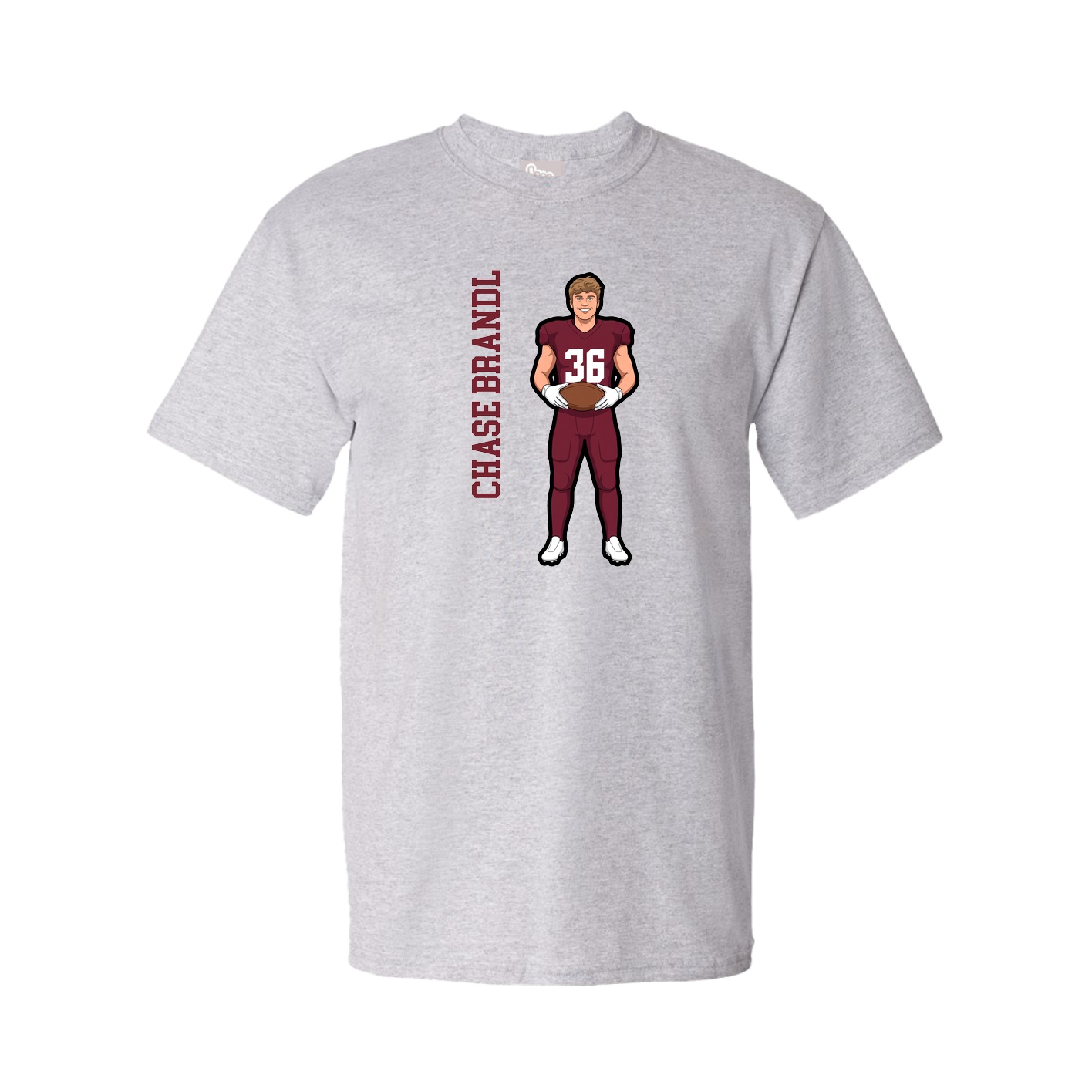 Tee — Name Vertical in Grey