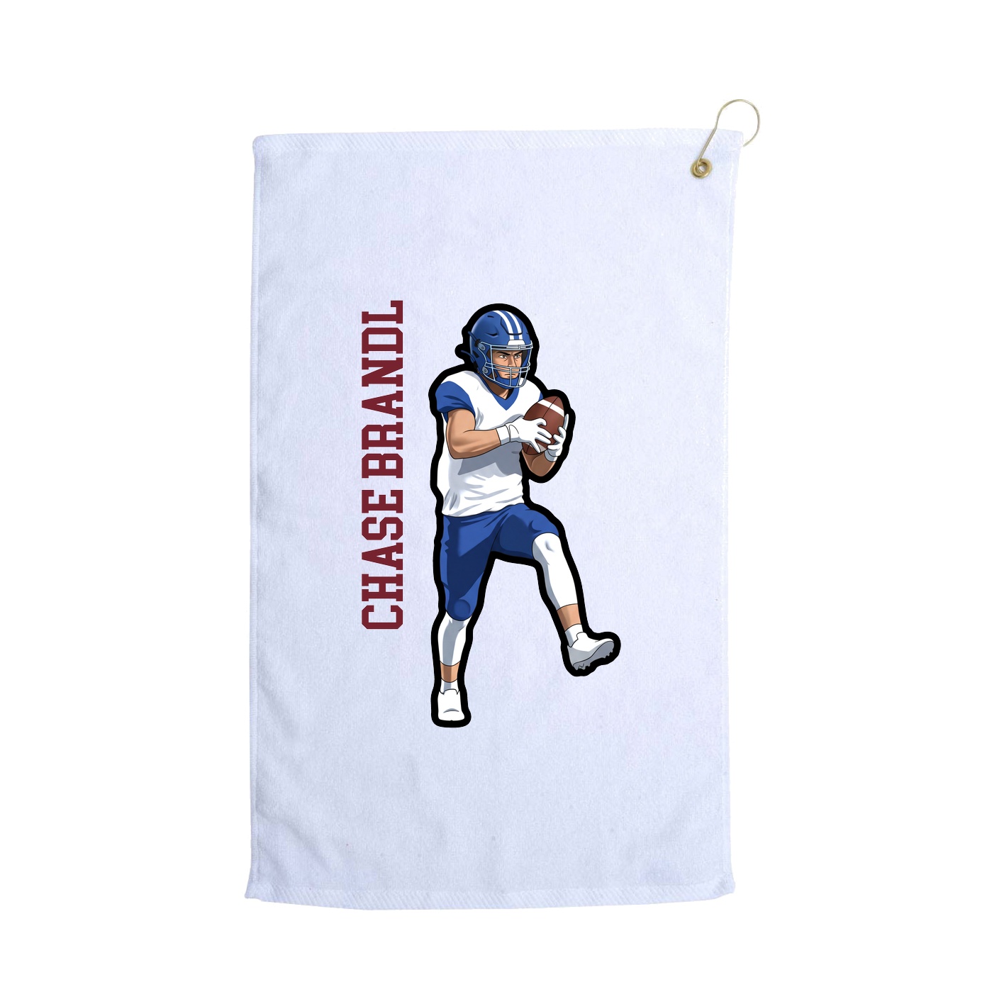 Golf Towel — Name Vertical in White