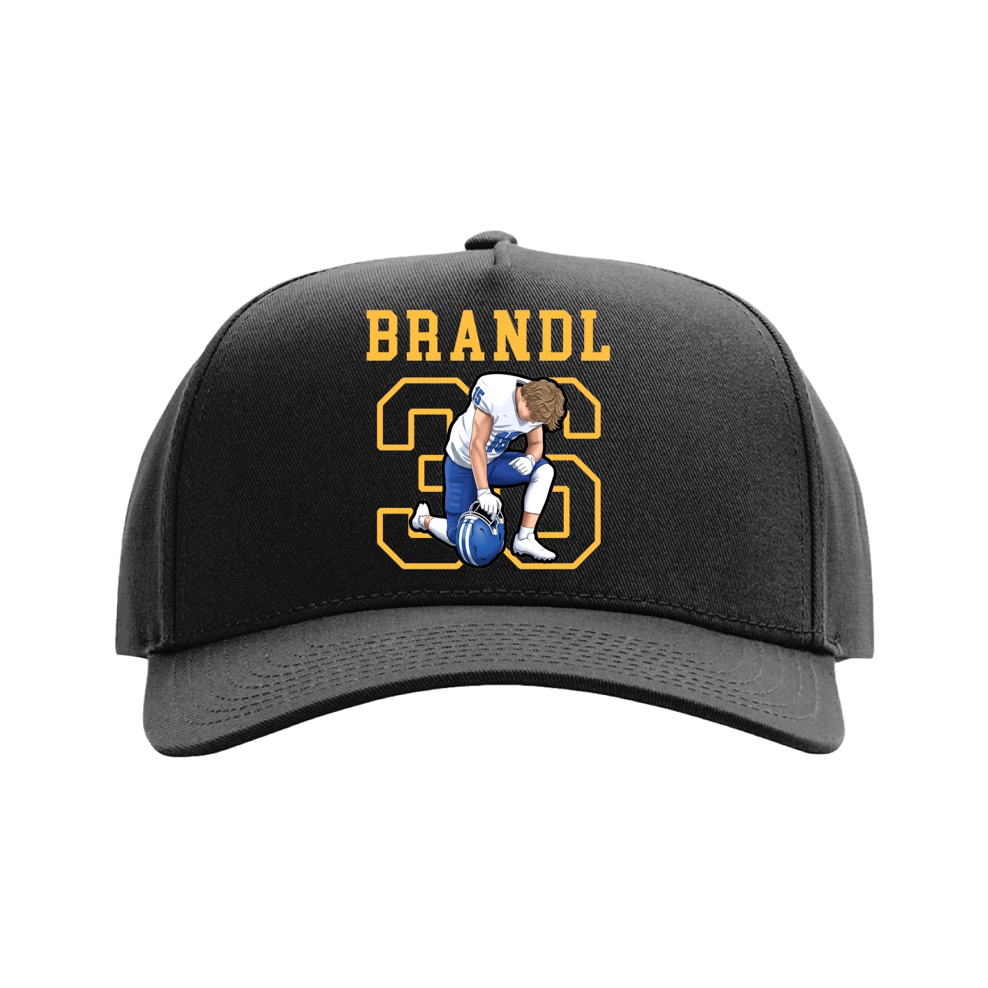 Full Fabric Five-Panel Champ Cap — Shirsey in Black
