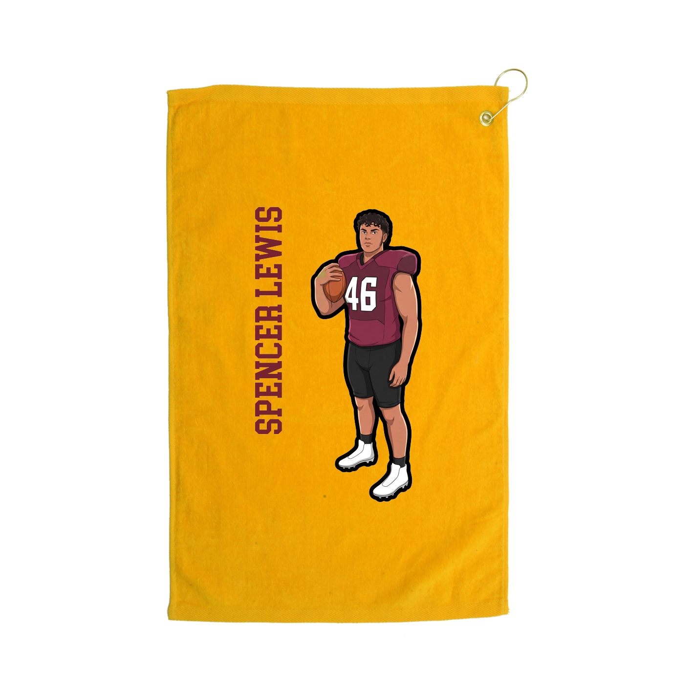 Golf Towel — Name Vertical in Gold