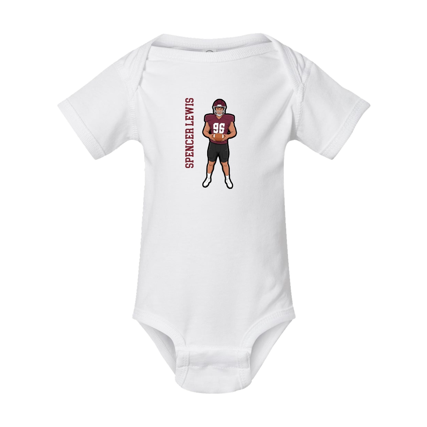 Baby Onesie — Name Vertical in White