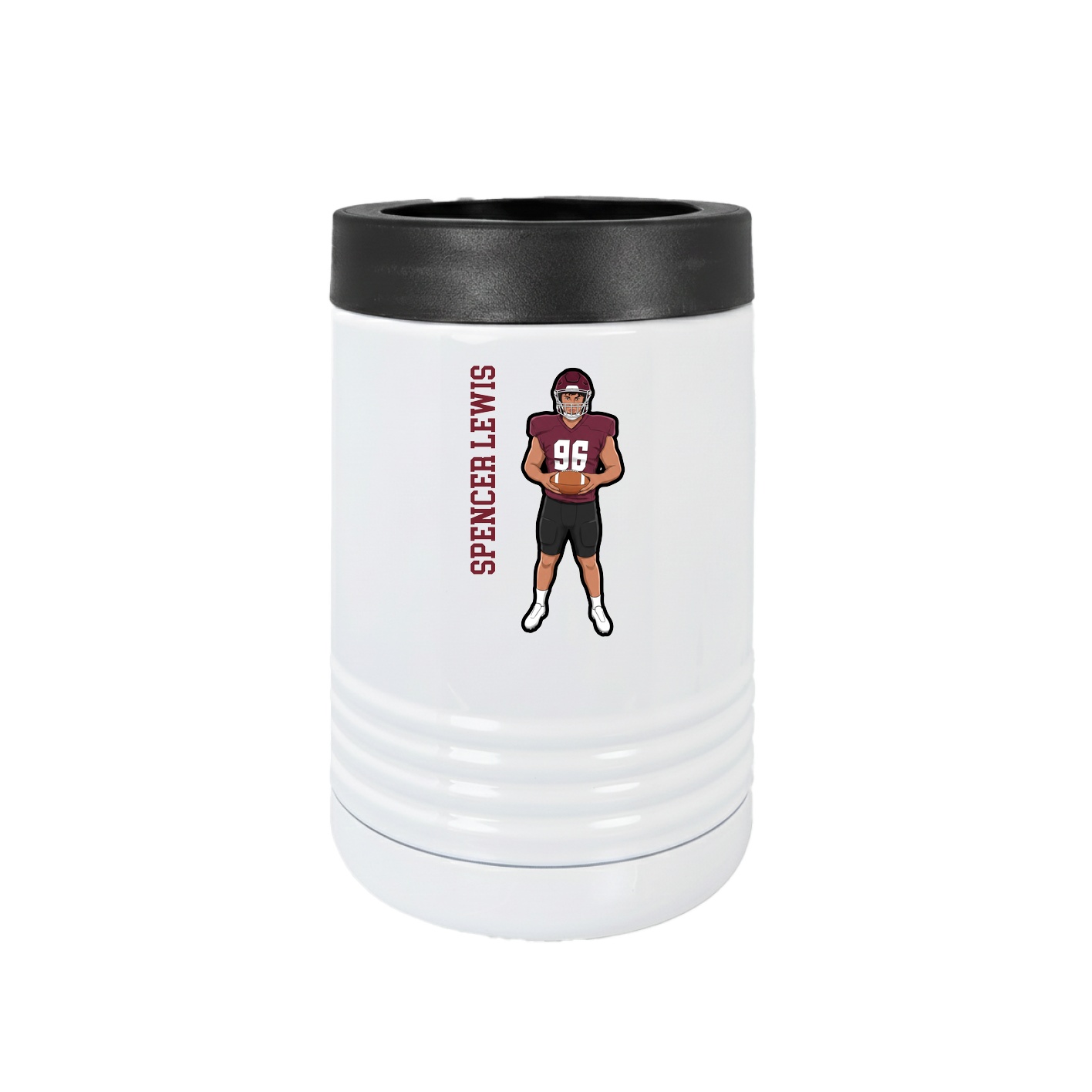 Beverage Holder — Name Vertical in White