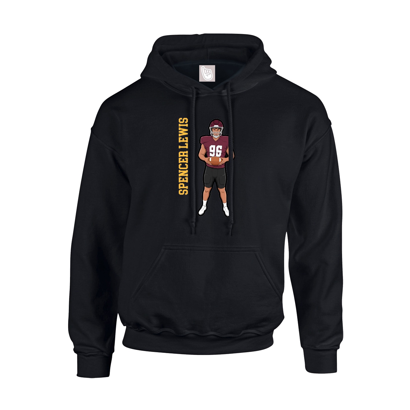Youth Hoodie — Name Vertical in Black