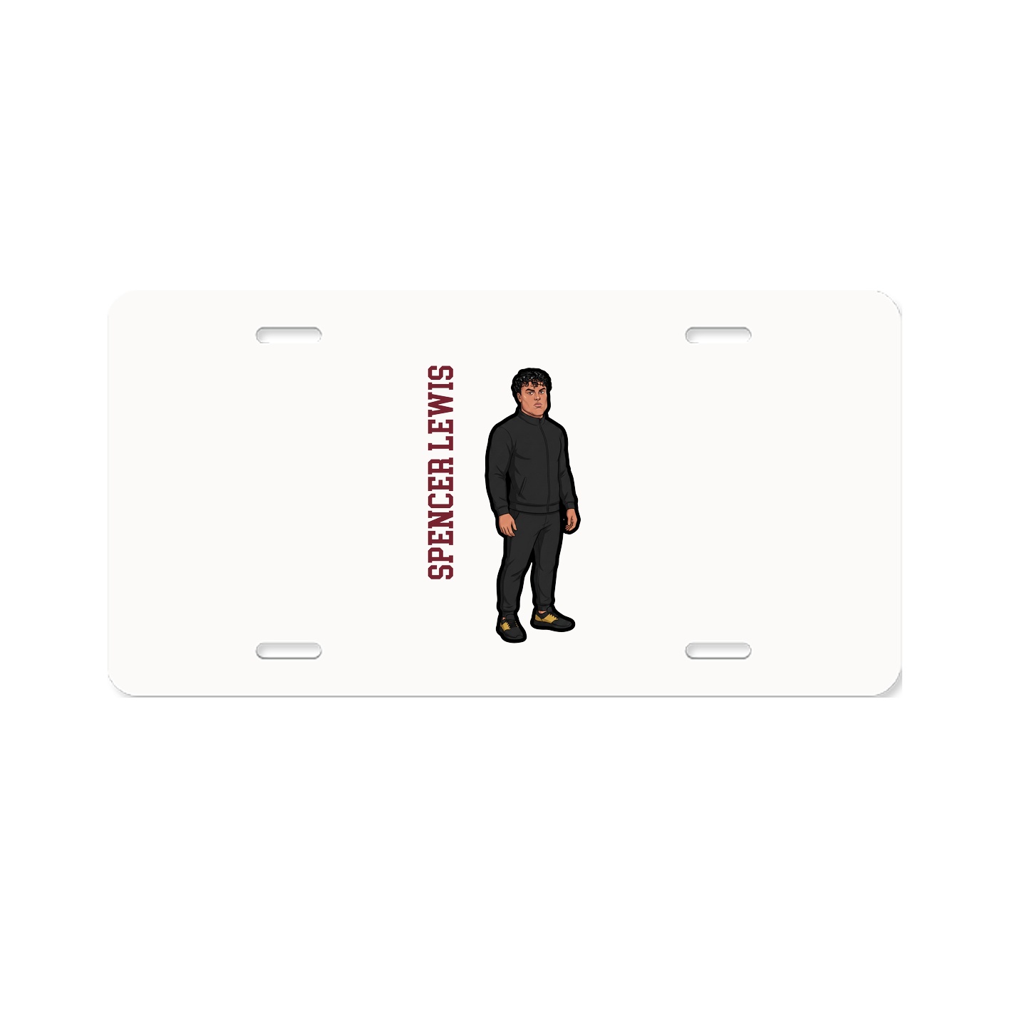 License Plate — Name Vertical in Classic