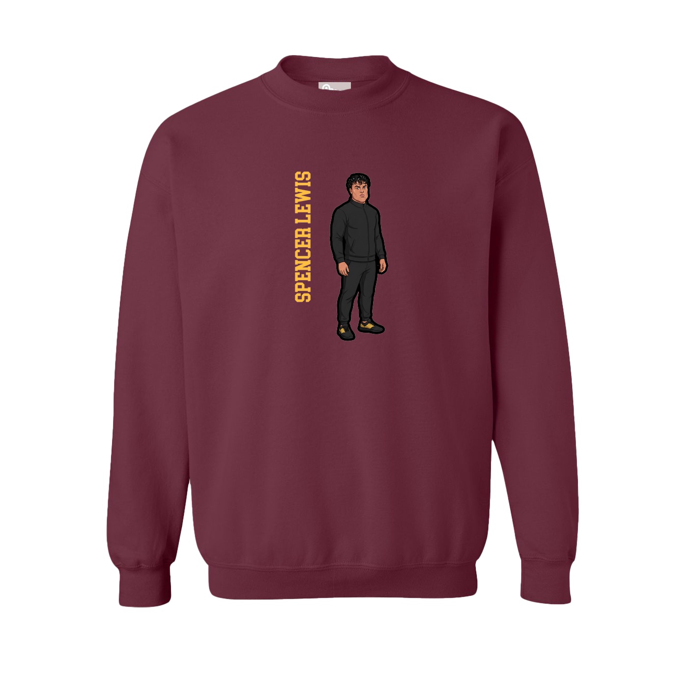 Fleece Crew — Name Vertical in Maroon