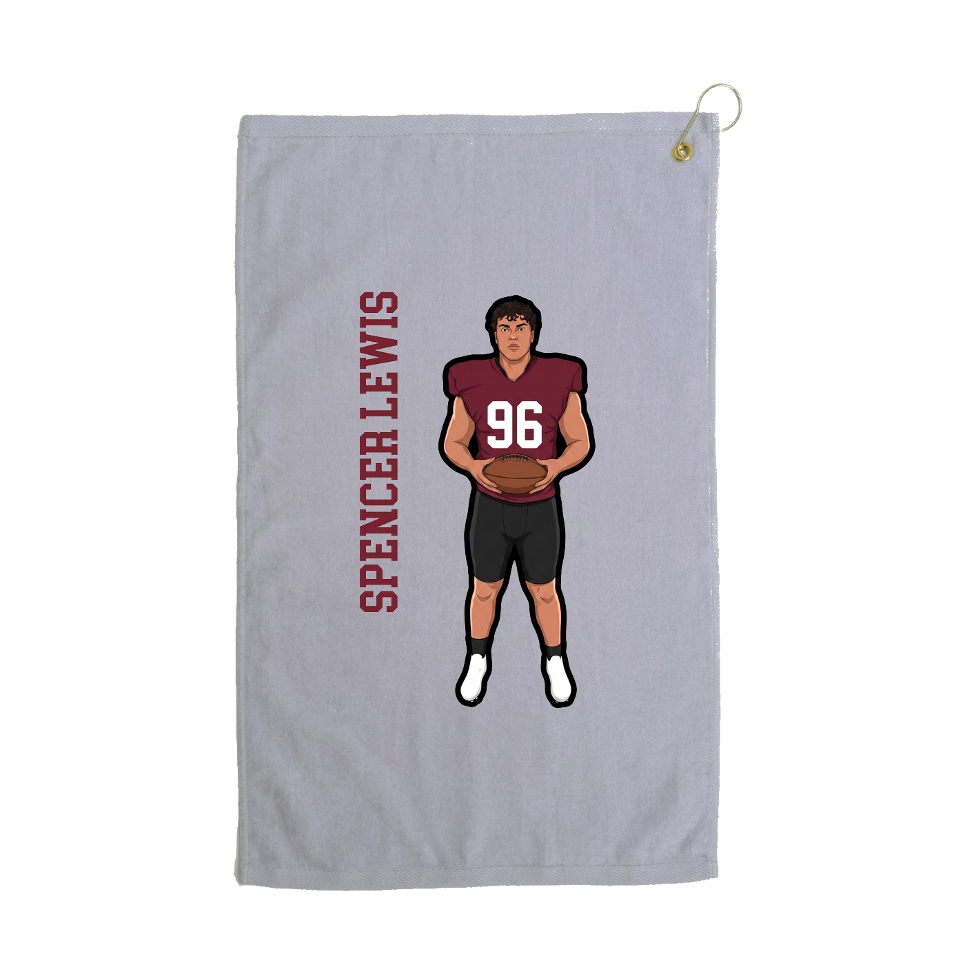 Golf Towel — Name Vertical in Grey