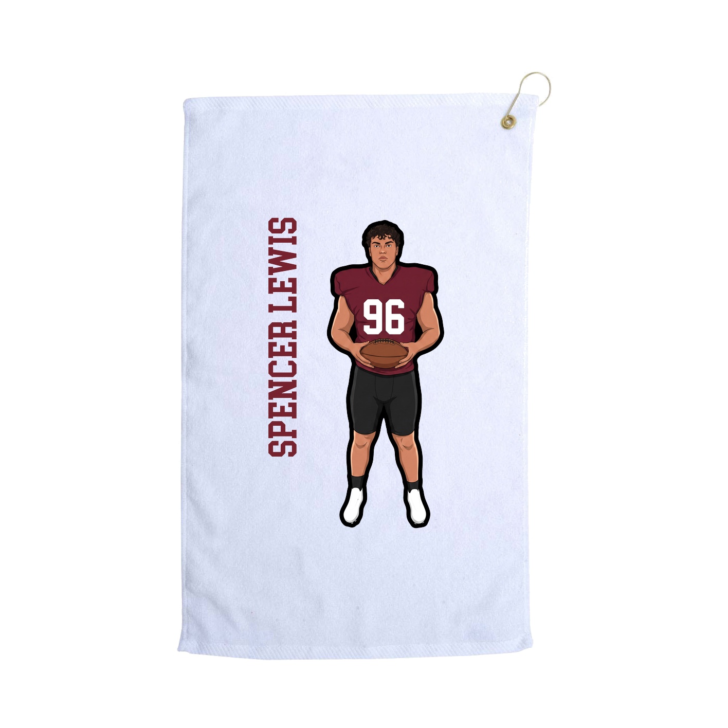Golf Towel — Name Vertical in White