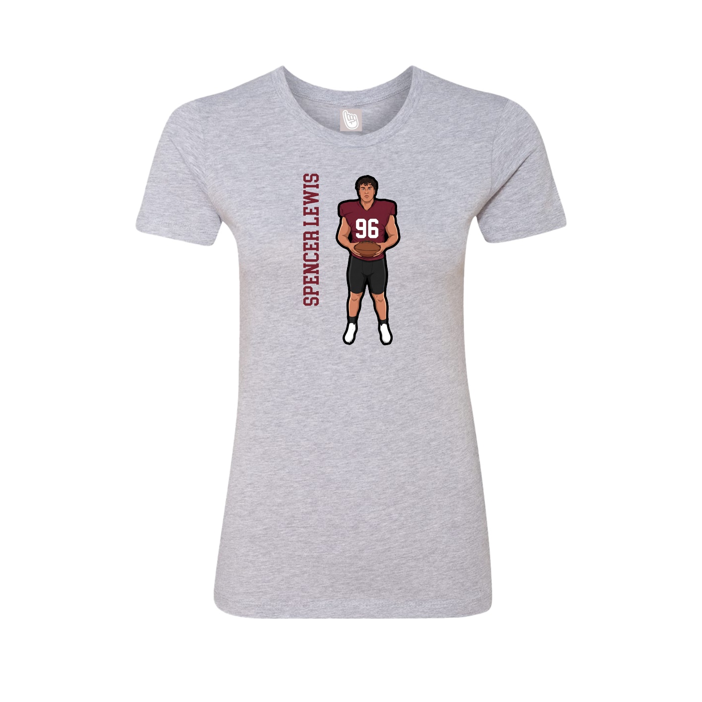 Womens Tee — Name Vertical in Grey