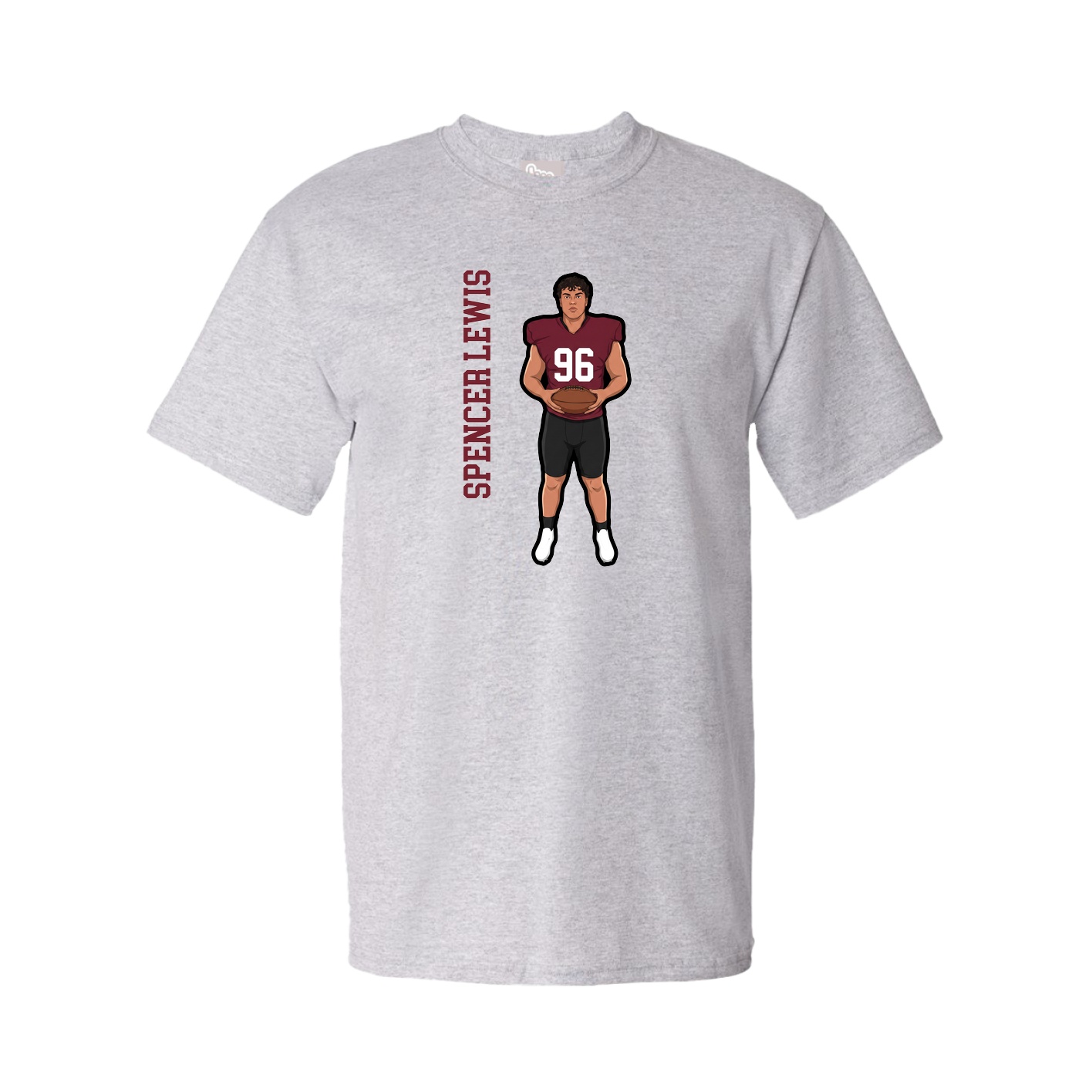 Youth Tee — Name Vertical in Grey