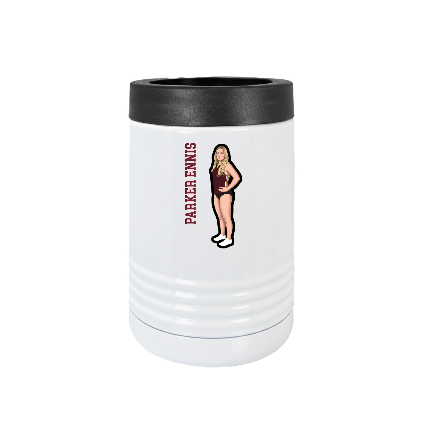 Beverage Holder — Name Vertical in White