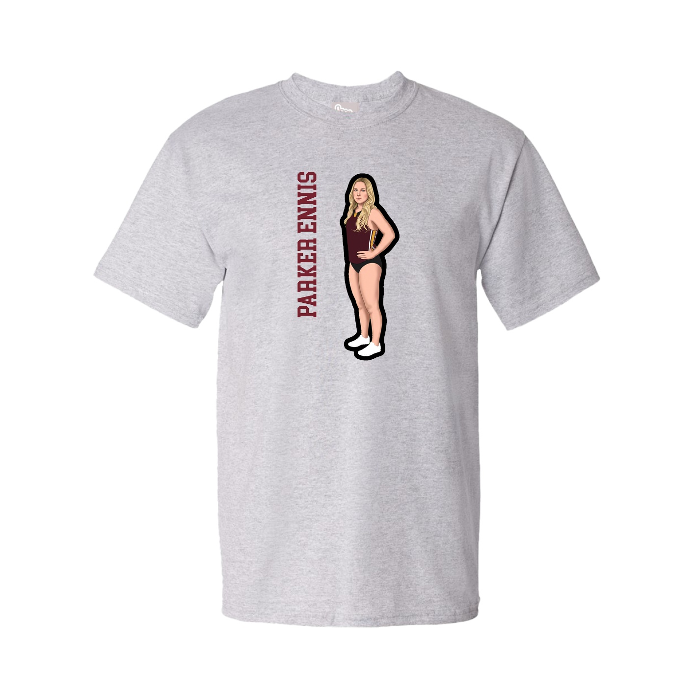 Tee — Name Vertical in Grey