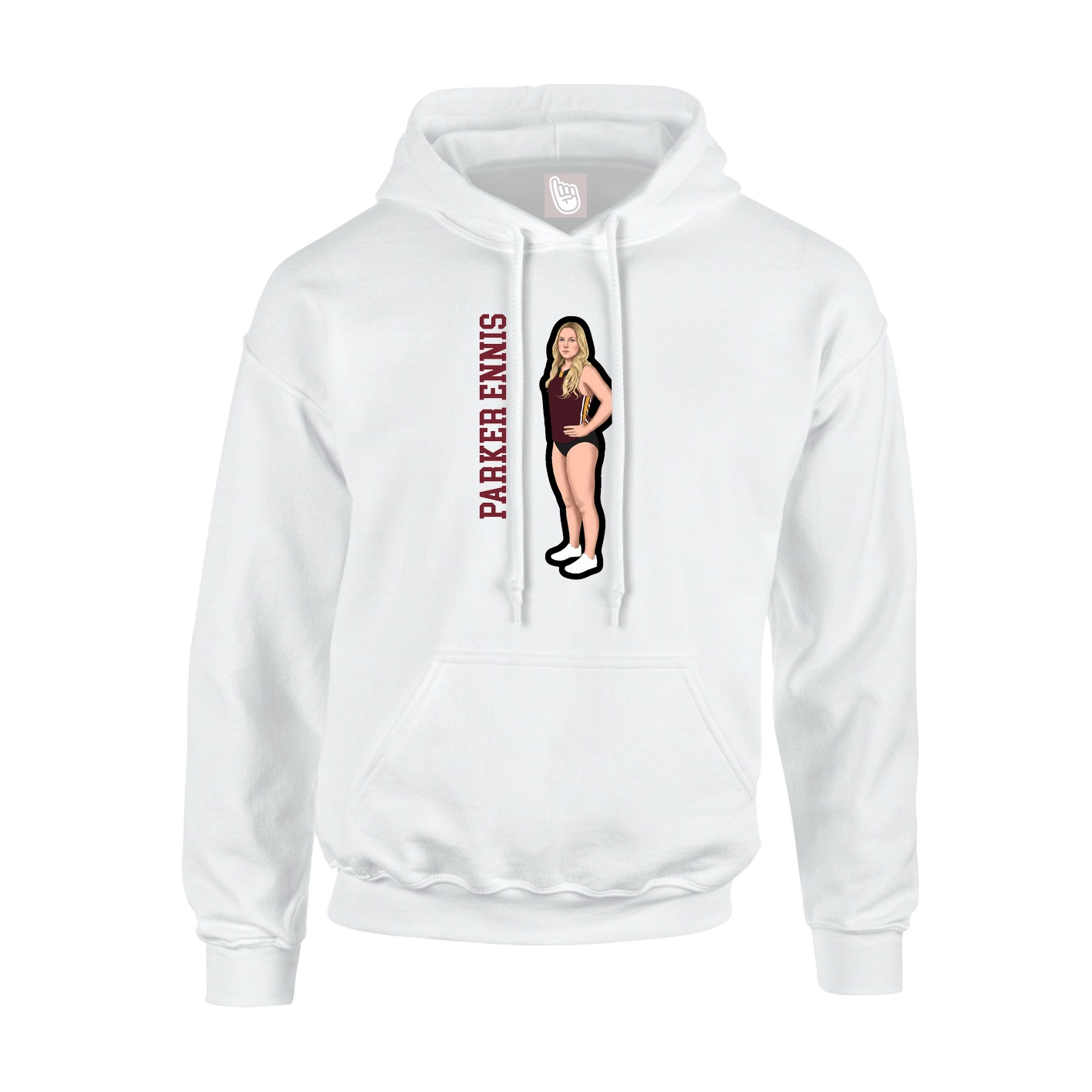 Hoodie — Name Vertical in White