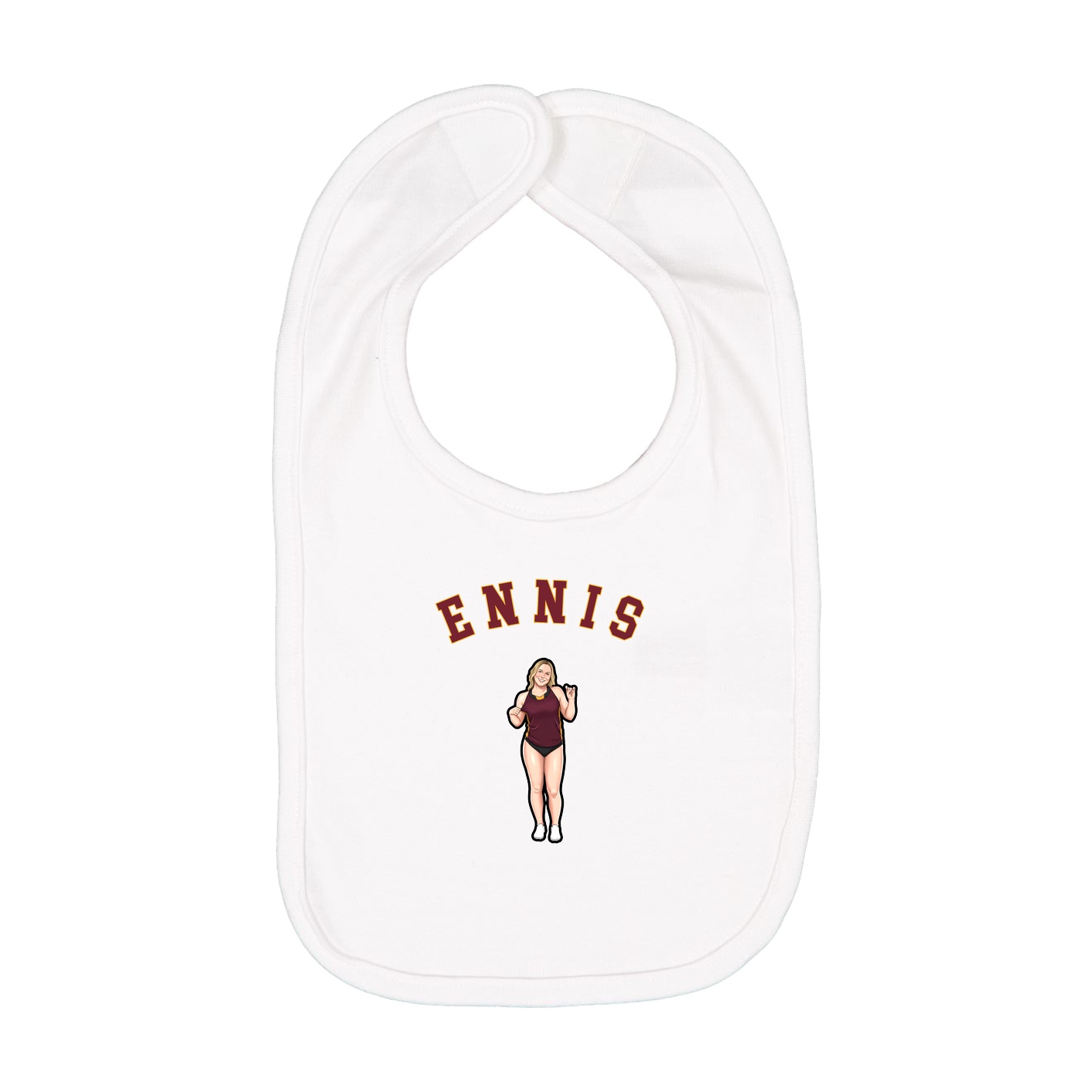 Infant Bib — Shirsey Arch in White