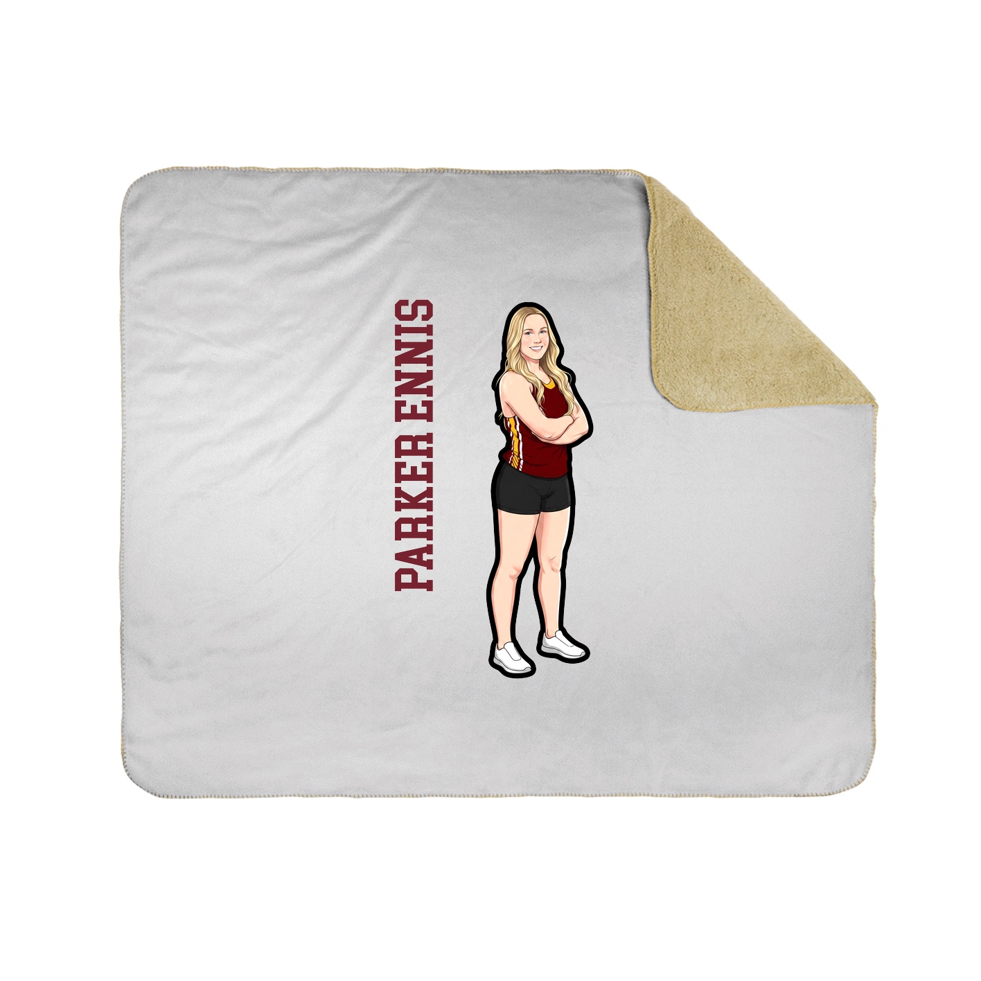 Throw Blanket — Name Vertical in White