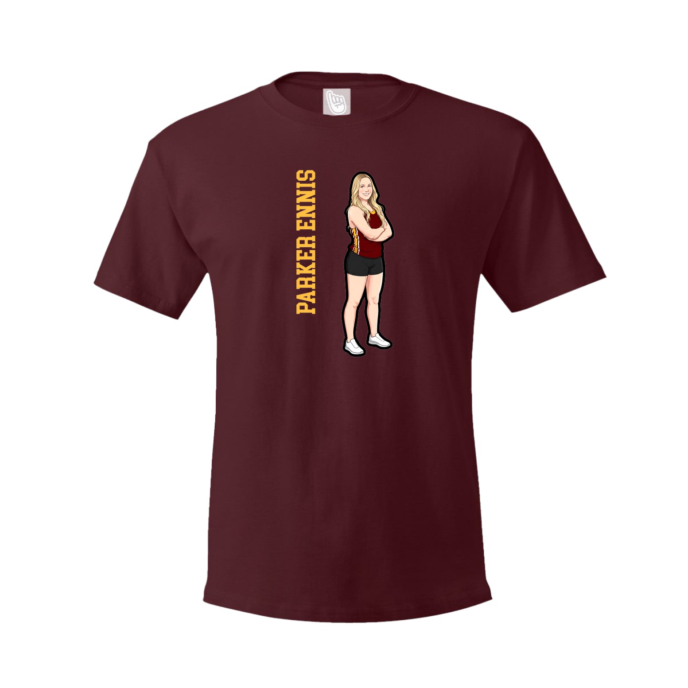 Tee — Name Vertical in Maroon
