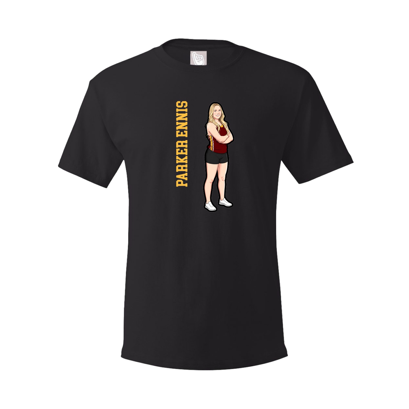 Youth Tee — Name Vertical in Black