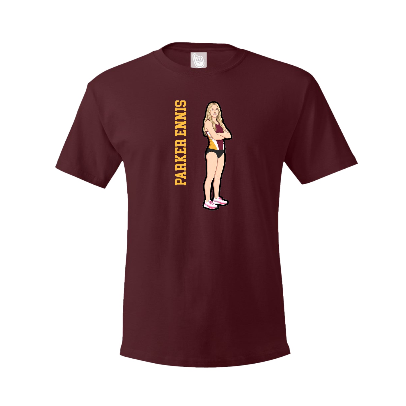 Tee — Name Vertical in Maroon