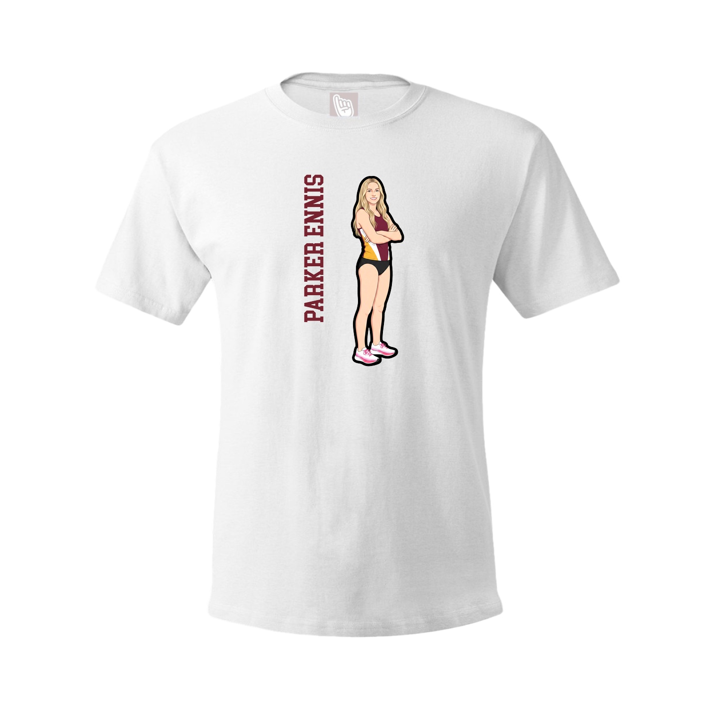 Youth Tee — Name Vertical in White