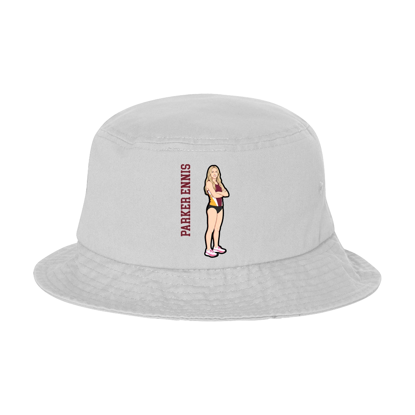 Bucket Cap — Name Vertical in White