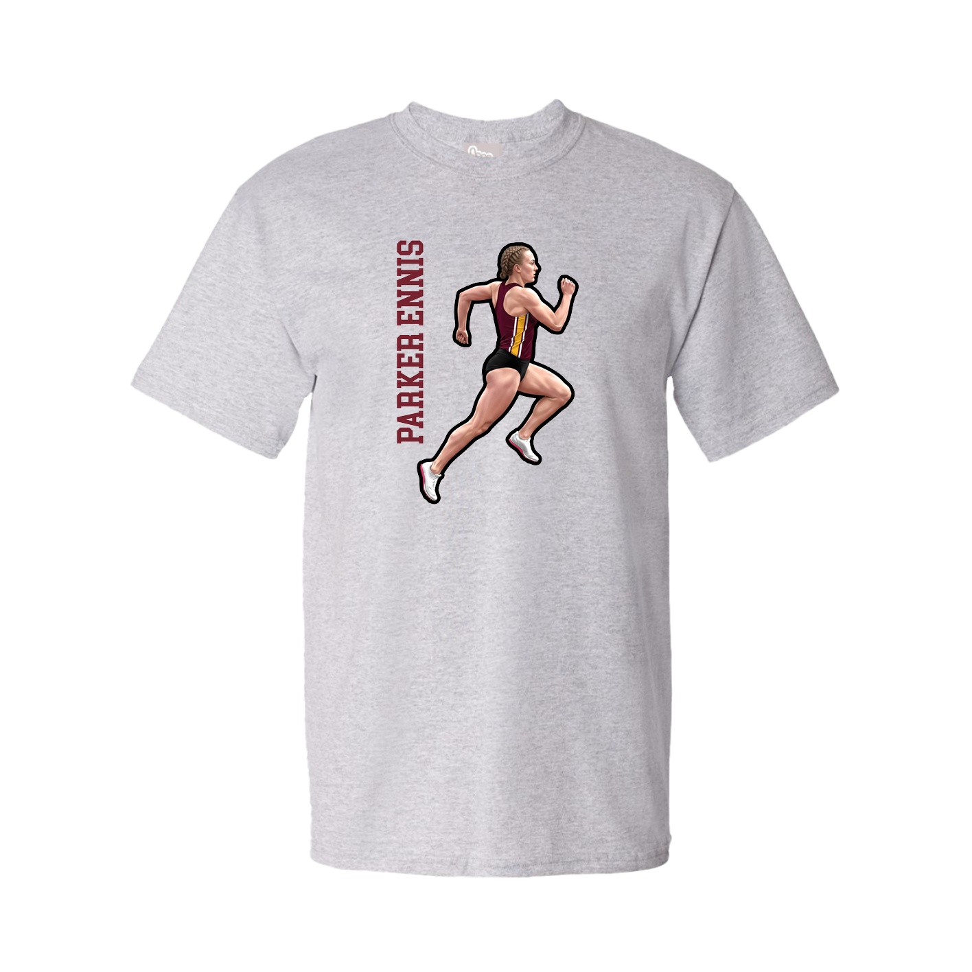 Tee — Name Vertical in Grey