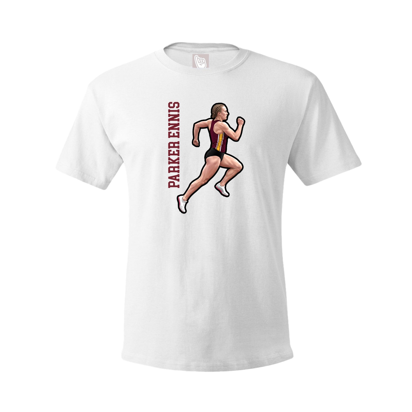 Youth Tee — Name Vertical in White