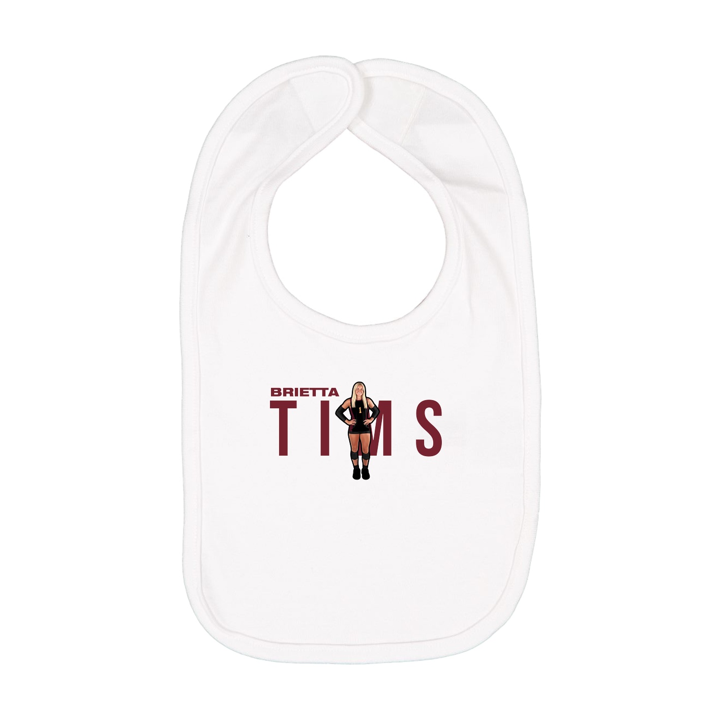 Infant Bib — Player Name in White
