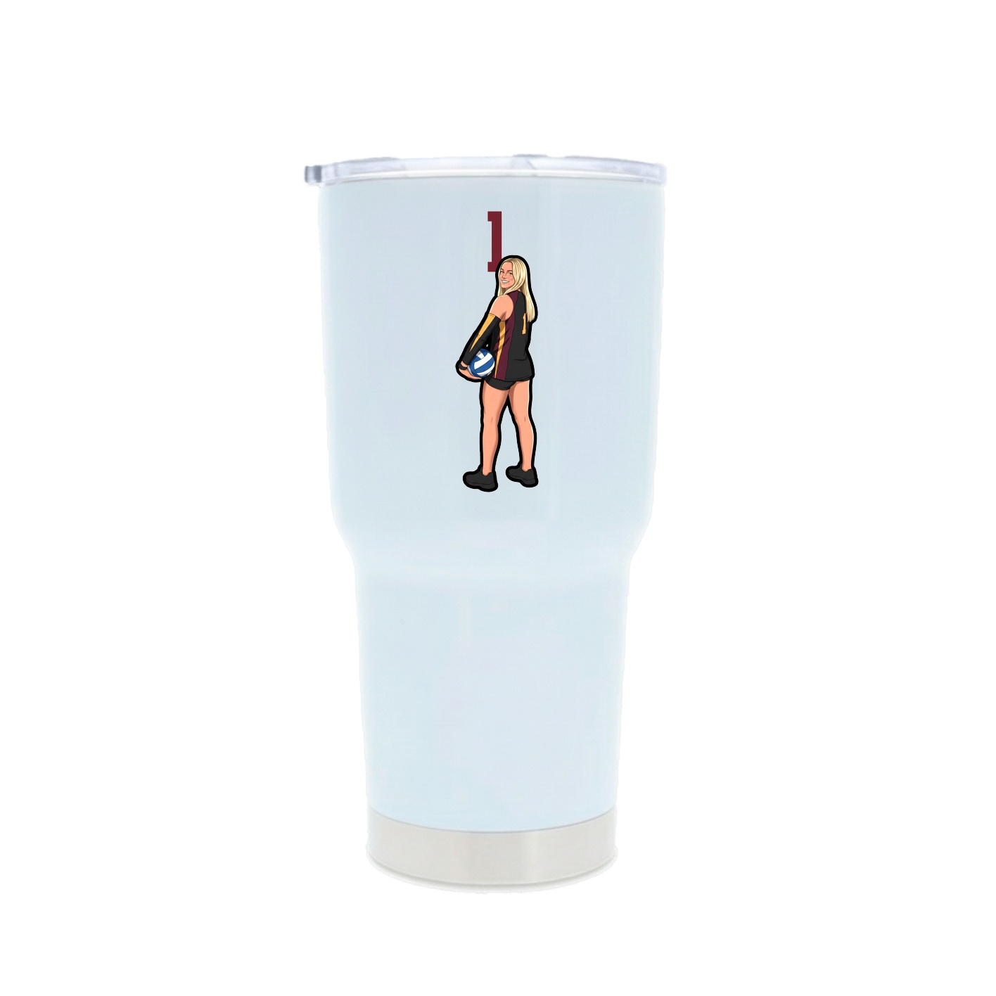 30oz Stainless Steel Tumbler — Number Top in White