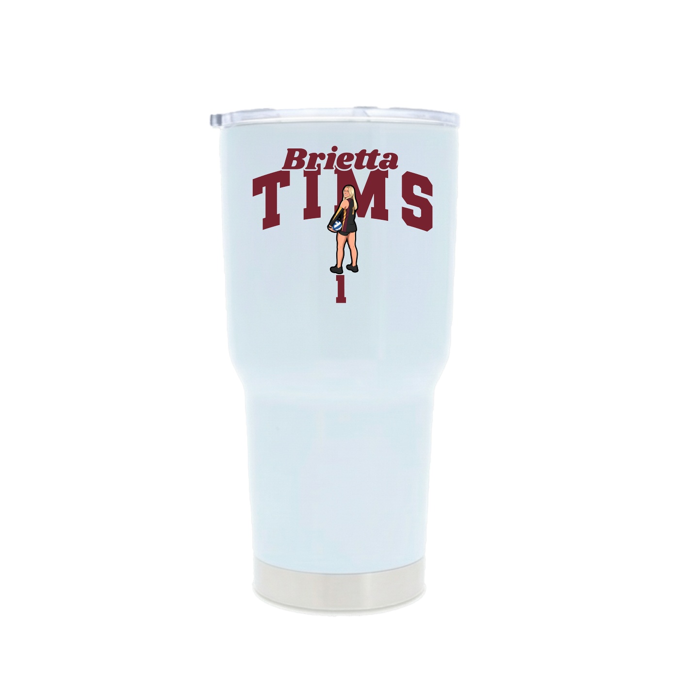 30oz Stainless Steel Tumbler — Signature Arch in White