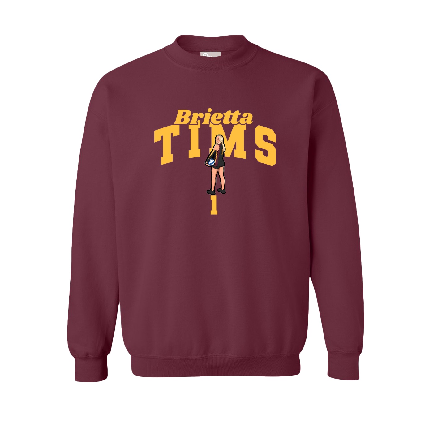Fleece Crew — Signature Arch in Maroon