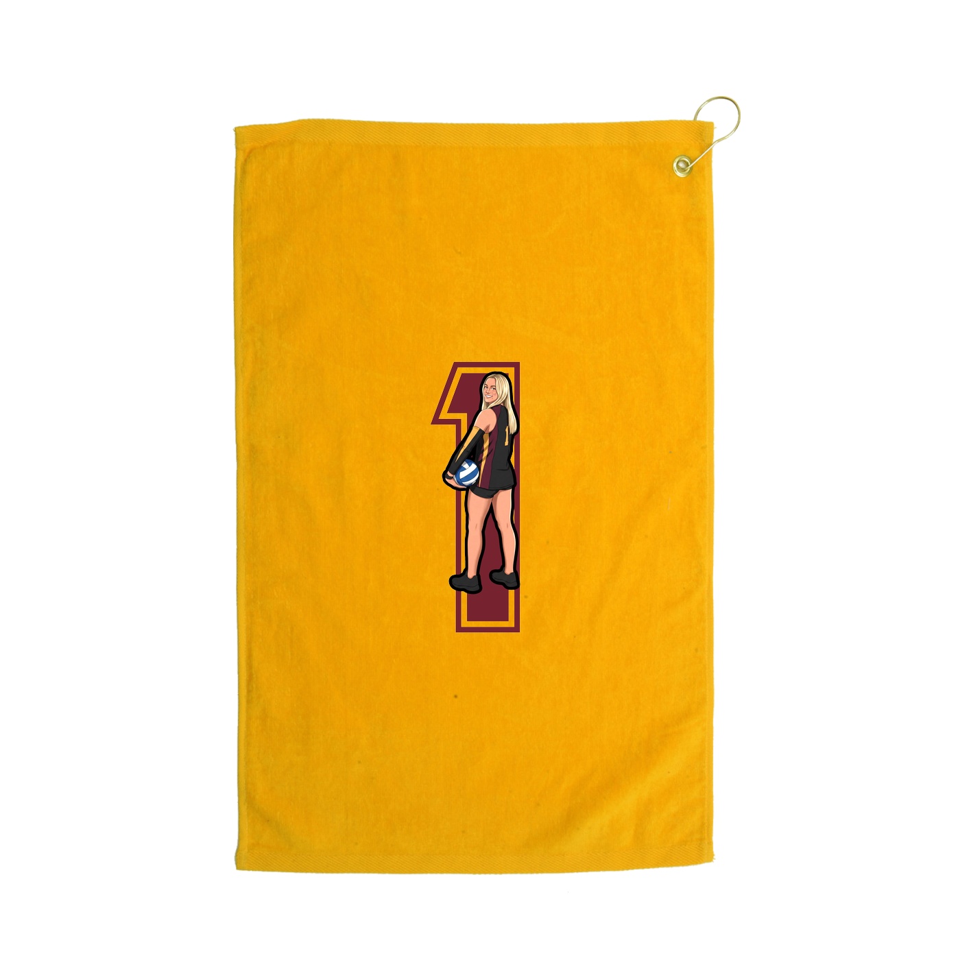 Golf Towel — Number in Gold