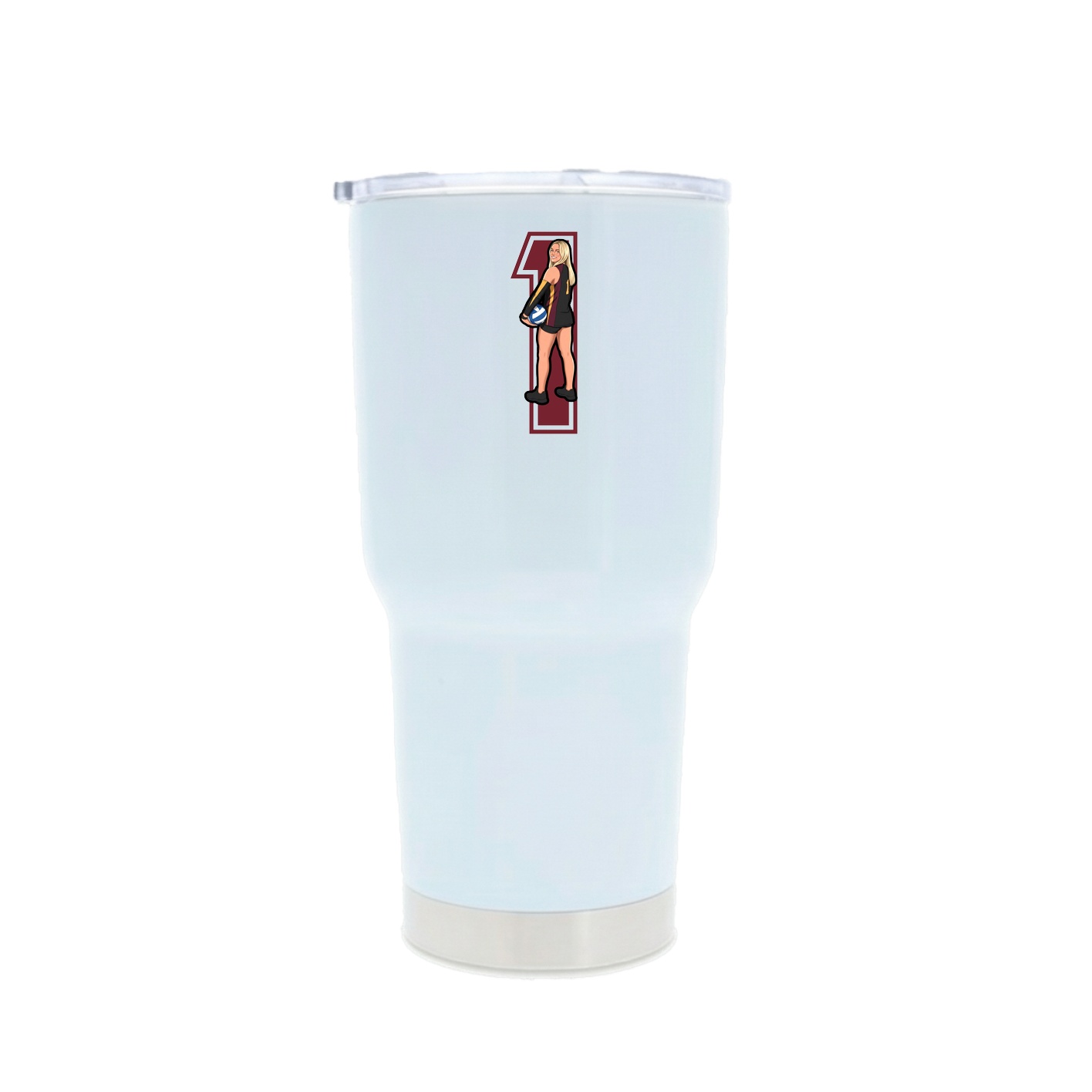 30oz Stainless Steel Tumbler — Number in White