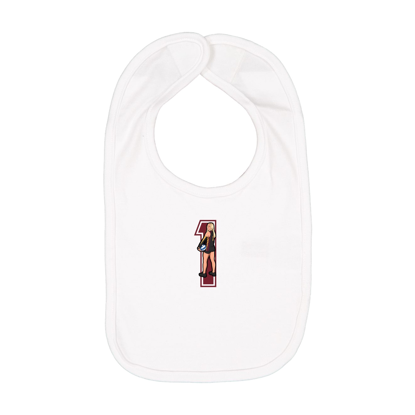 Infant Bib — Number in White
