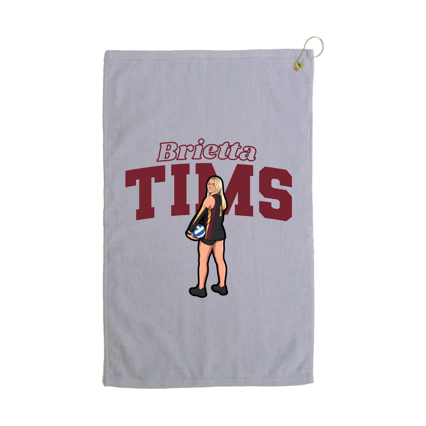 Golf Towel — Name Arch in Grey