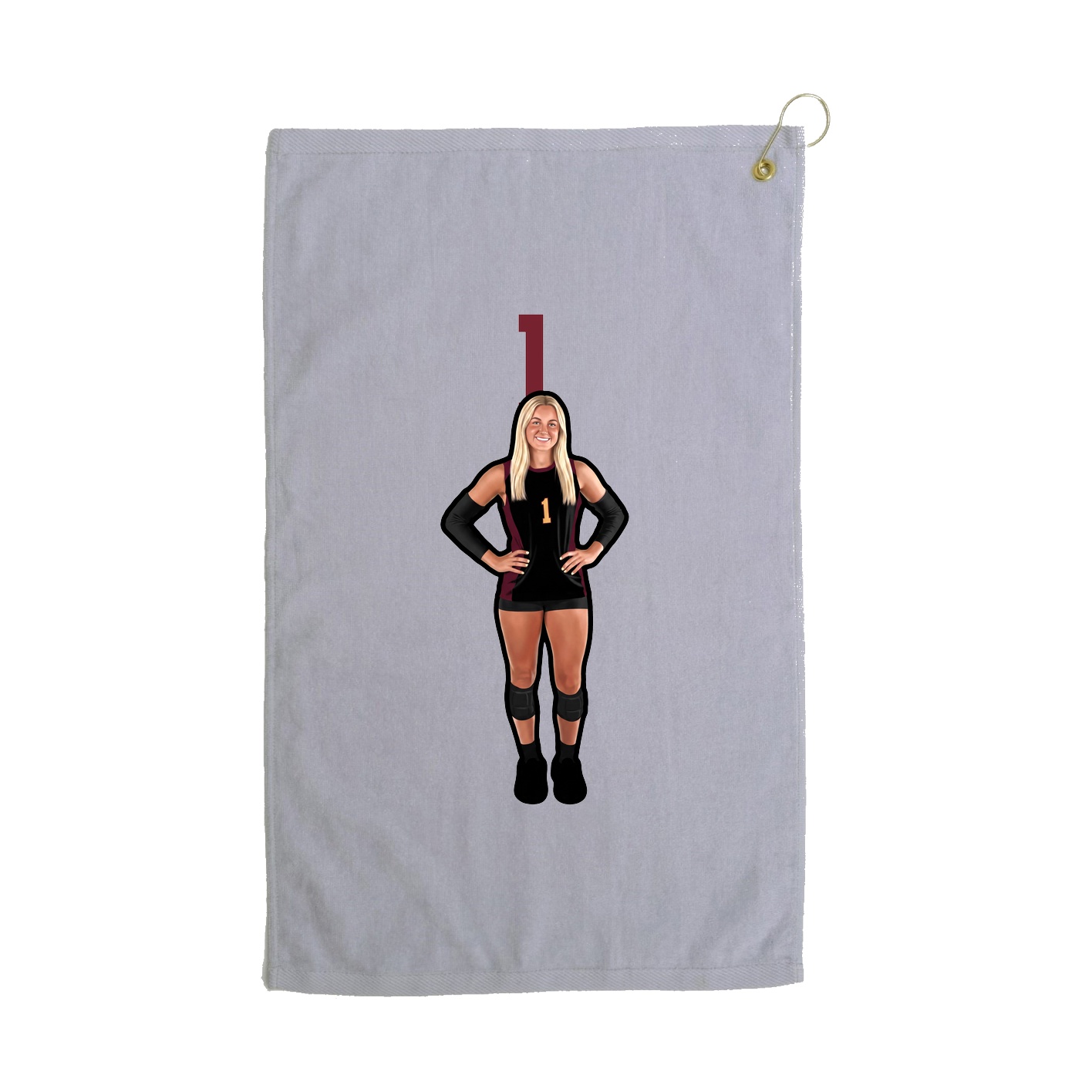 Golf Towel — Number Top in Grey