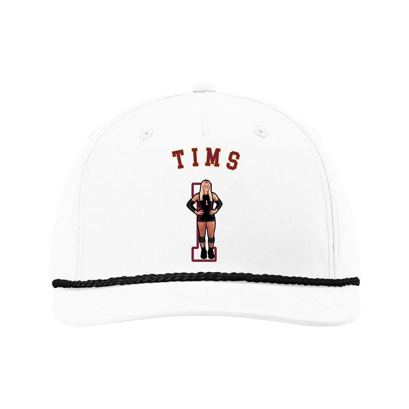 Five-Panel Classic Rope Cap — Shirsey Arch in White